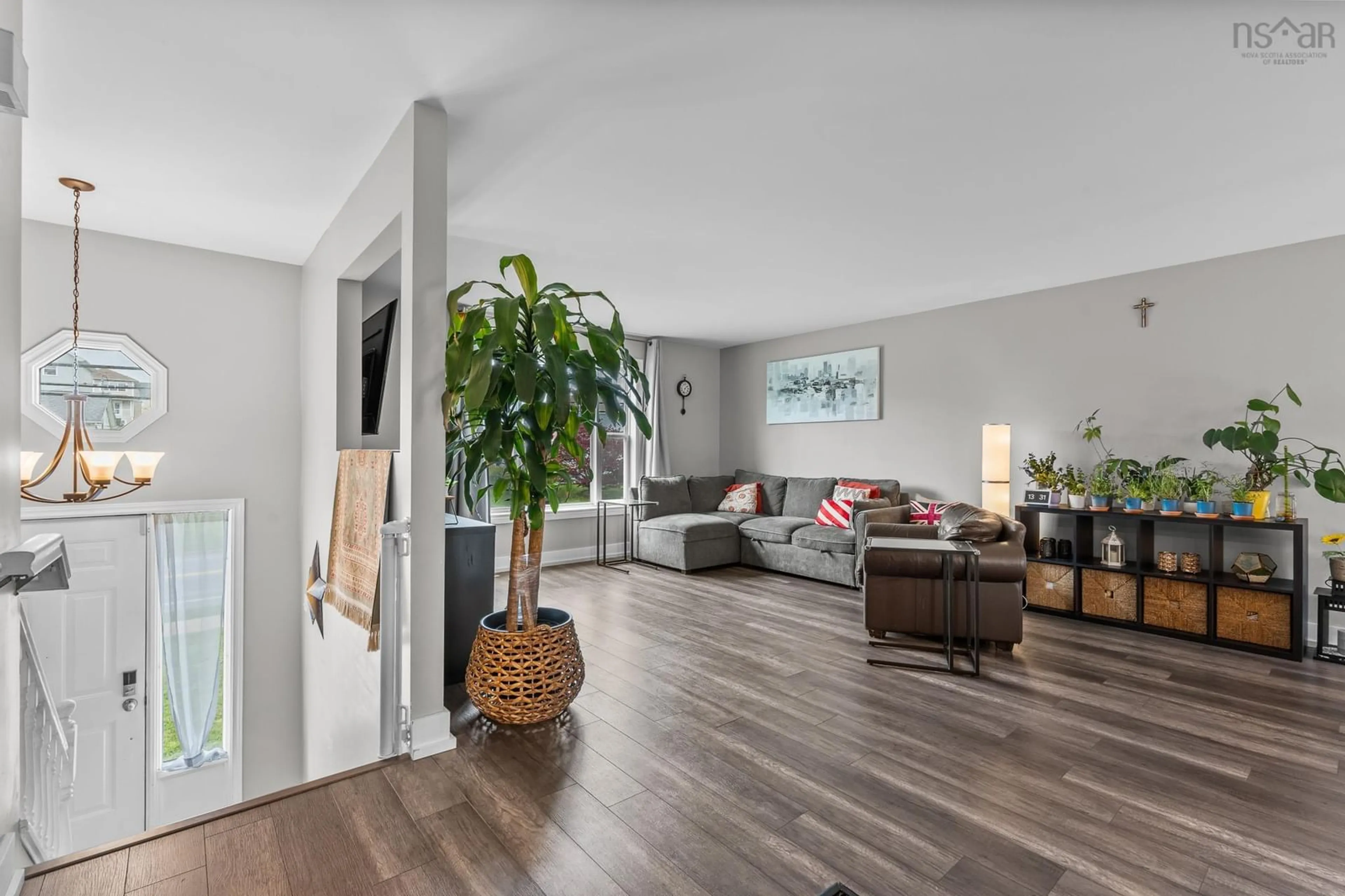 Living room with furniture, wood/laminate floor for 542 Caldwell Rd, Cole Harbour Nova Scotia B2V 1A6