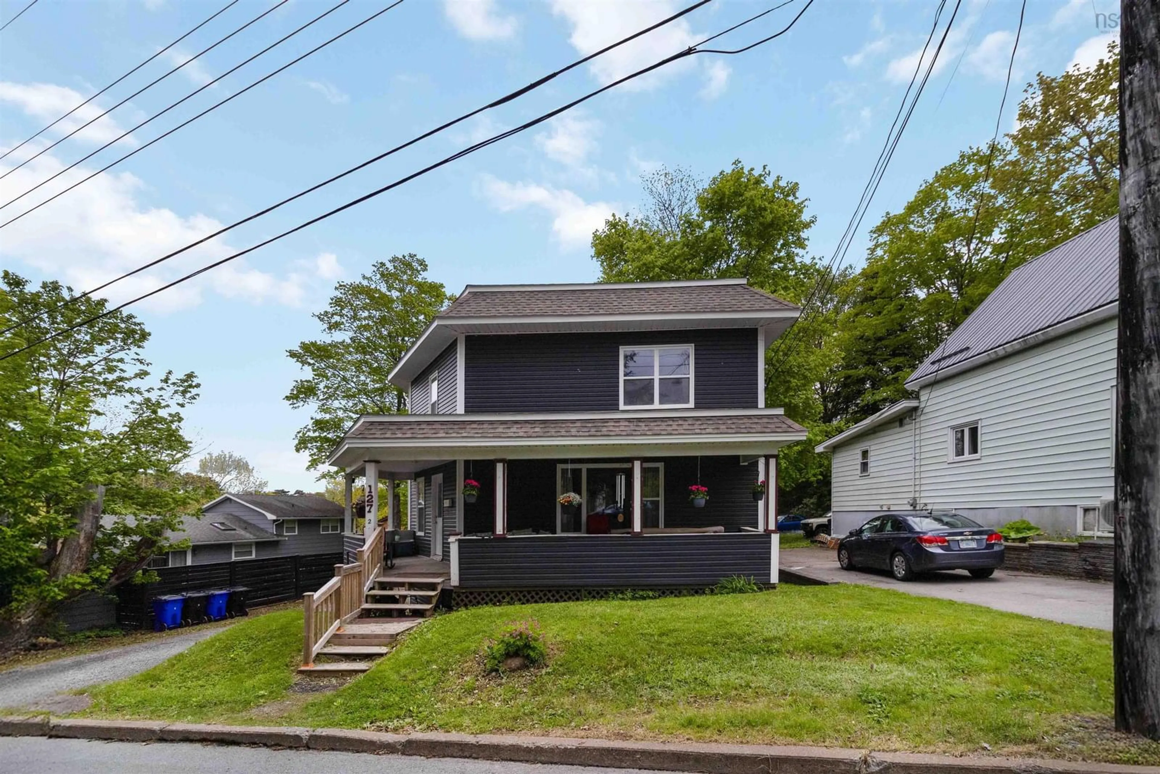 A pic from outside/outdoor area/front of a property/back of a property/a pic from drone, street for 127 Maple St, Bridgewater Nova Scotia B4V 2E7