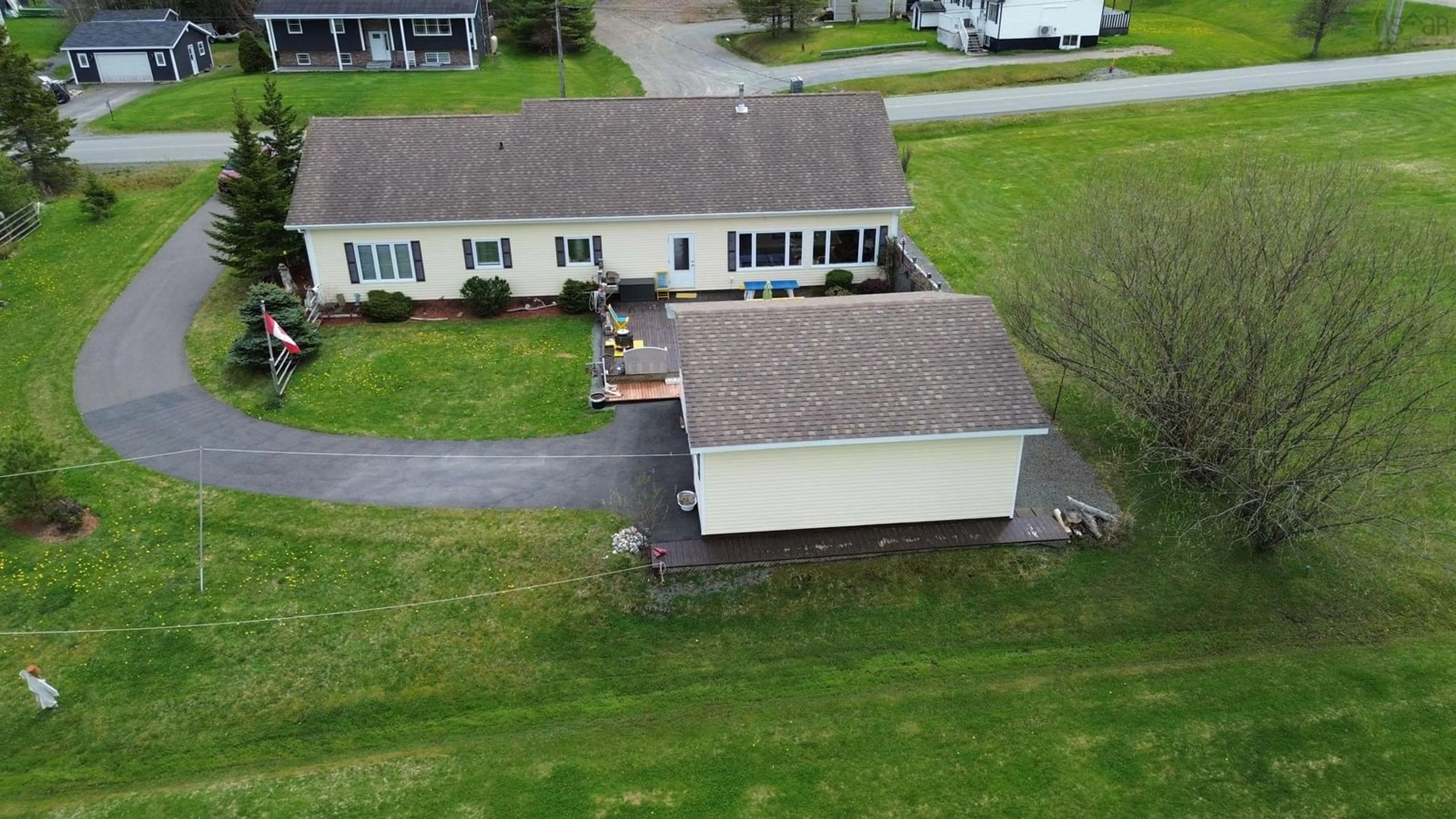 A pic from outside/outdoor area/front of a property/back of a property/a pic from drone, unknown for 28 Lakeview Dr, St. Peter's Nova Scotia B0E 3B0