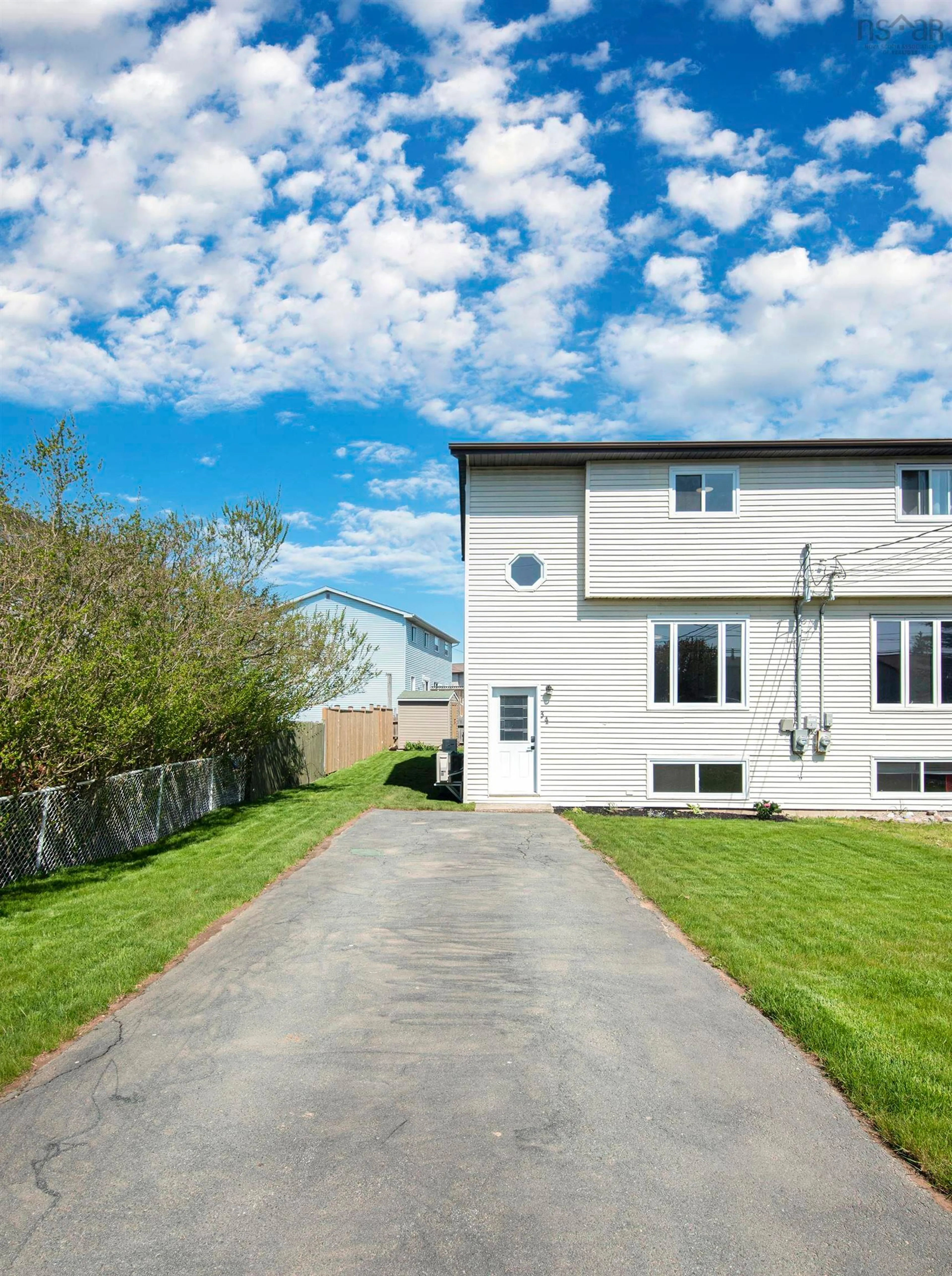 Home with vinyl exterior material, street for 34 Garrison Dr, Eastern Passage Nova Scotia B3G 1E5