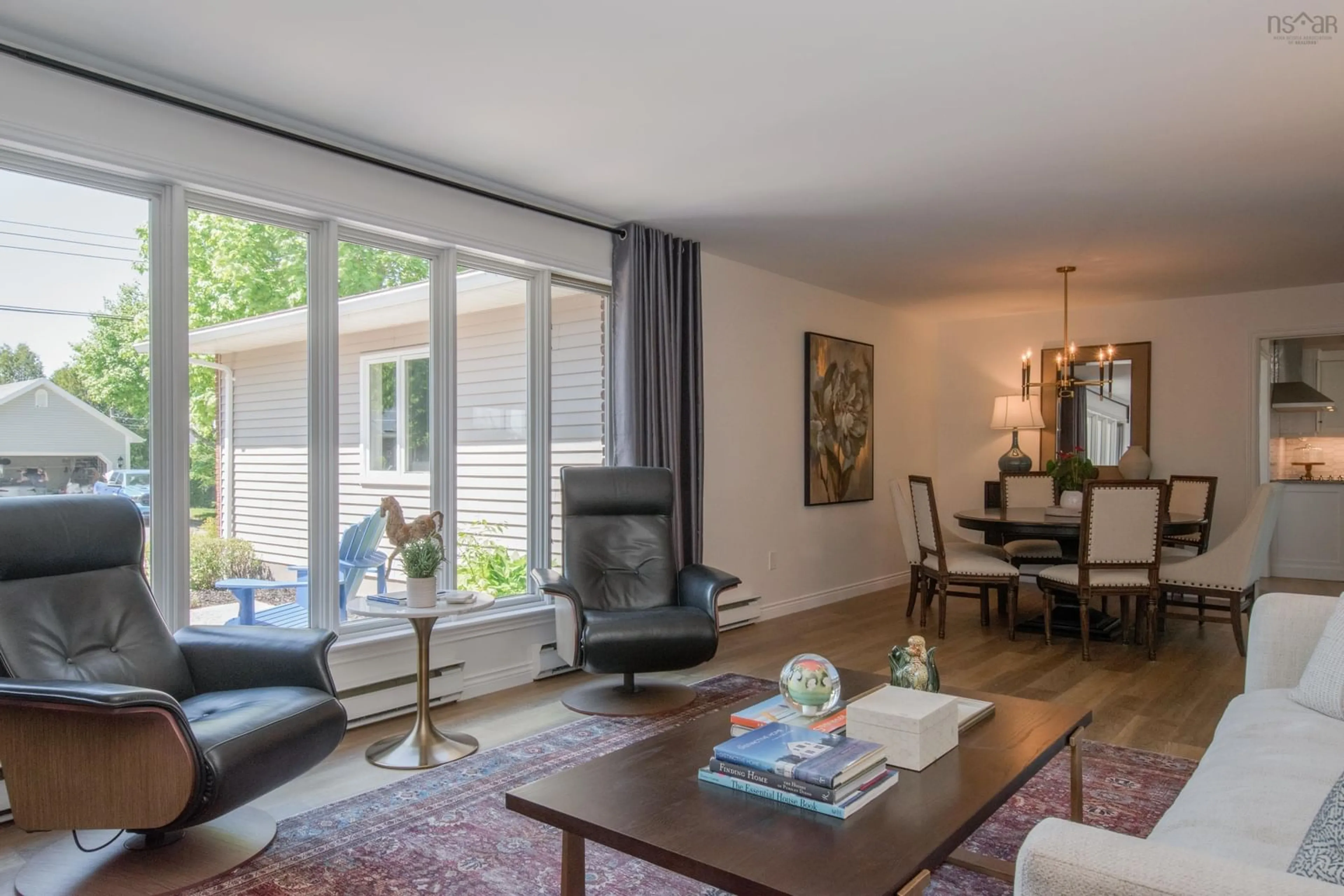 Living room with furniture, wood/laminate floor for 17 Lacewood Dr, Kentville Nova Scotia B4N 4Y3