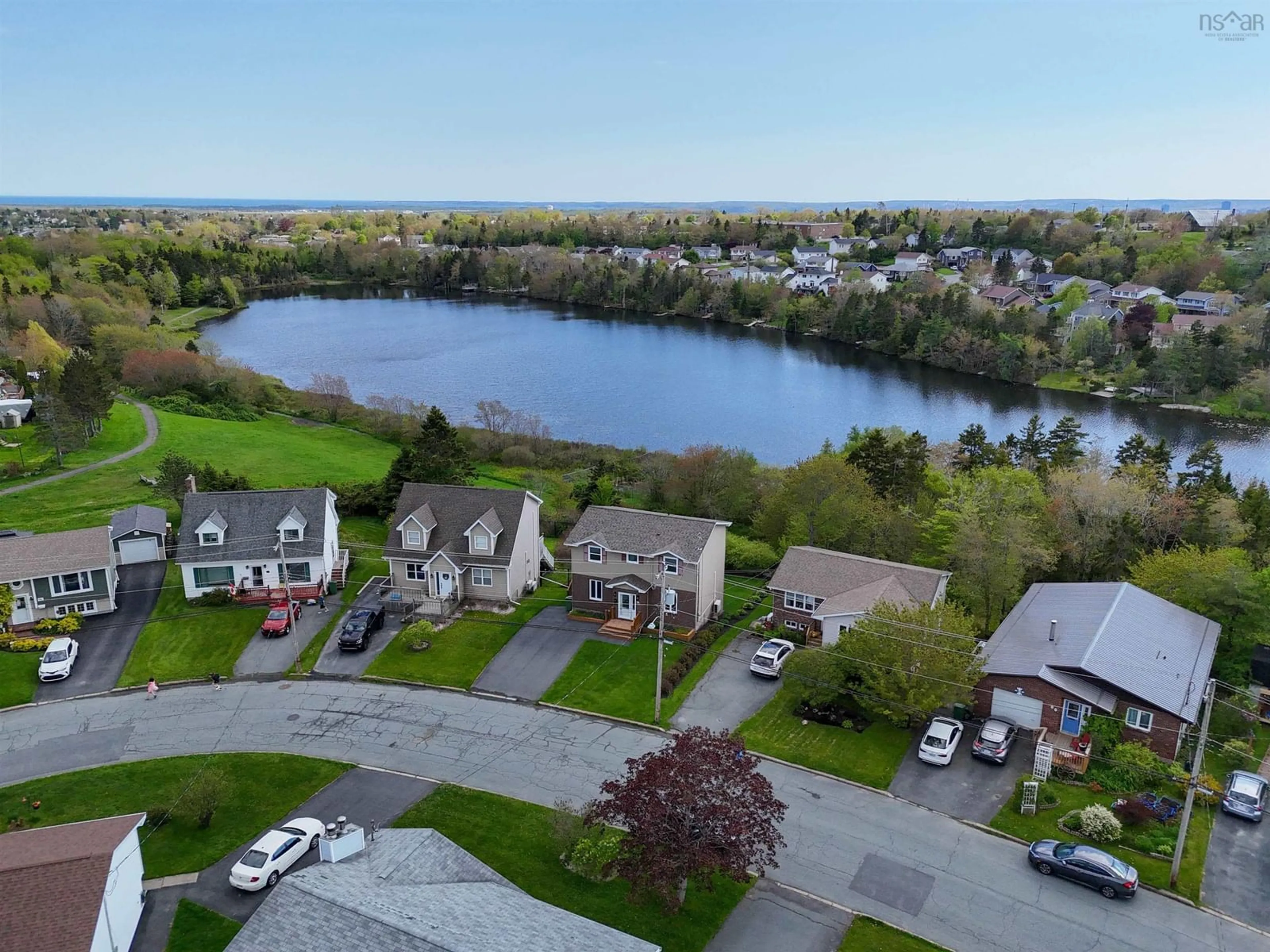 A pic from outside/outdoor area/front of a property/back of a property/a pic from drone, water/lake/river/ocean view for 90 La Pierre Crescent, Dartmouth Nova Scotia B2W 6C8