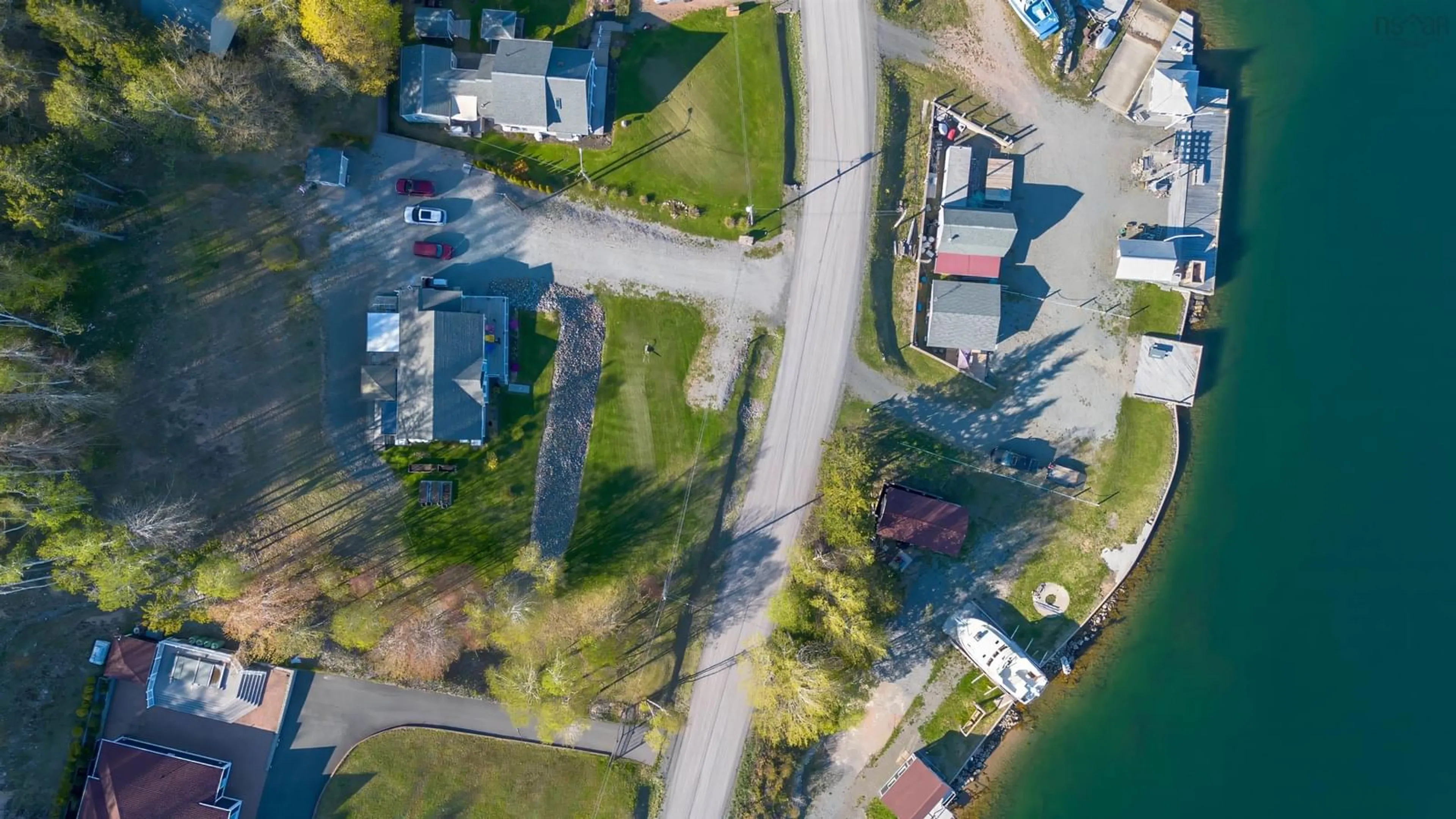 A pic from outside/outdoor area/front of a property/back of a property/a pic from drone, water/lake/river/ocean view for 3693 New Harris Rd, New Harris Nova Scotia B1X 1T1