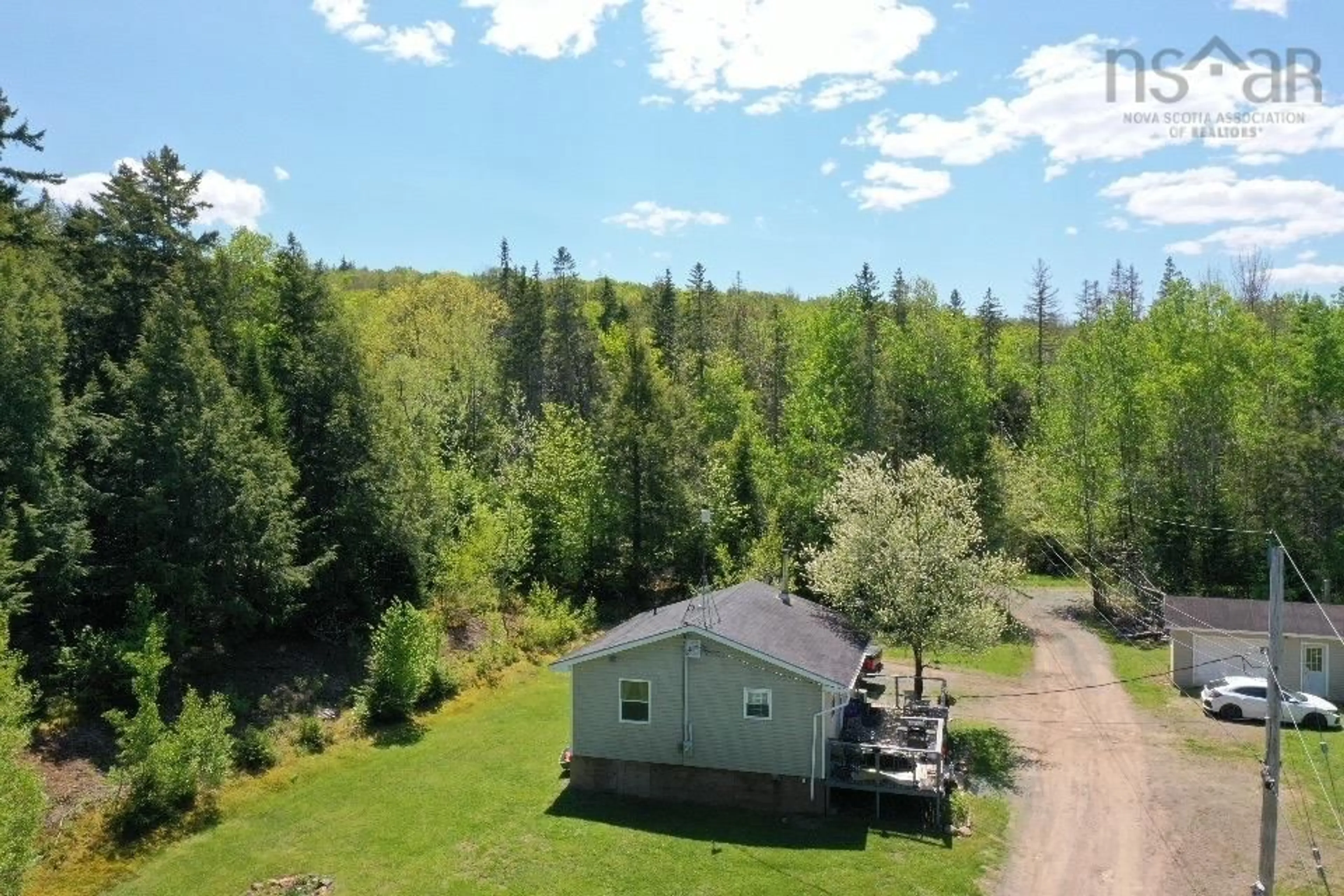A pic from outside/outdoor area/front of a property/back of a property/a pic from drone, forest/trees view for 248 Balmoral Rd, West New Annan Nova Scotia B0K 1V0