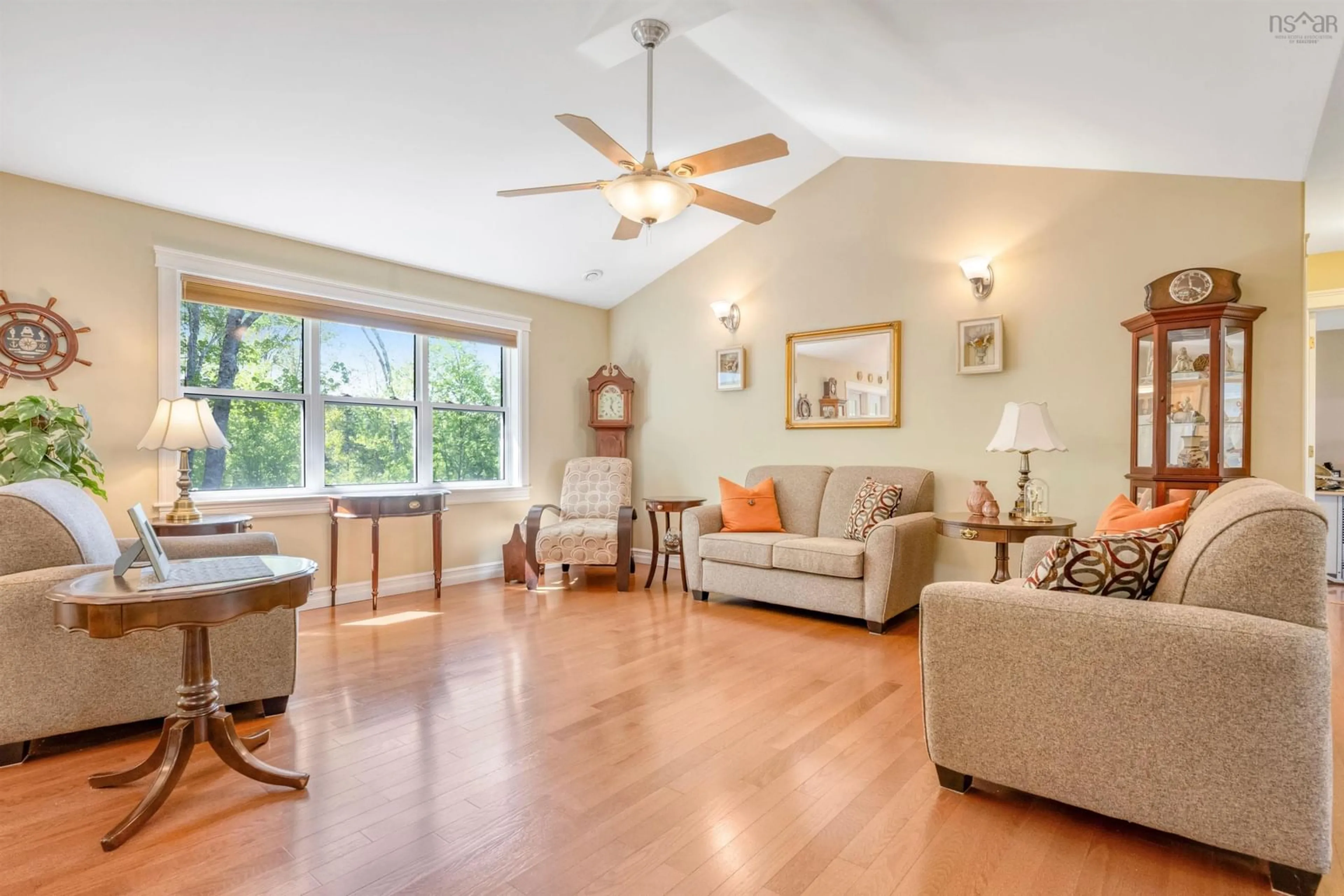 Living room with furniture, wood/laminate floor for 108 Pinecrest Blvd, Bridgewater Nova Scotia B4V 3R4