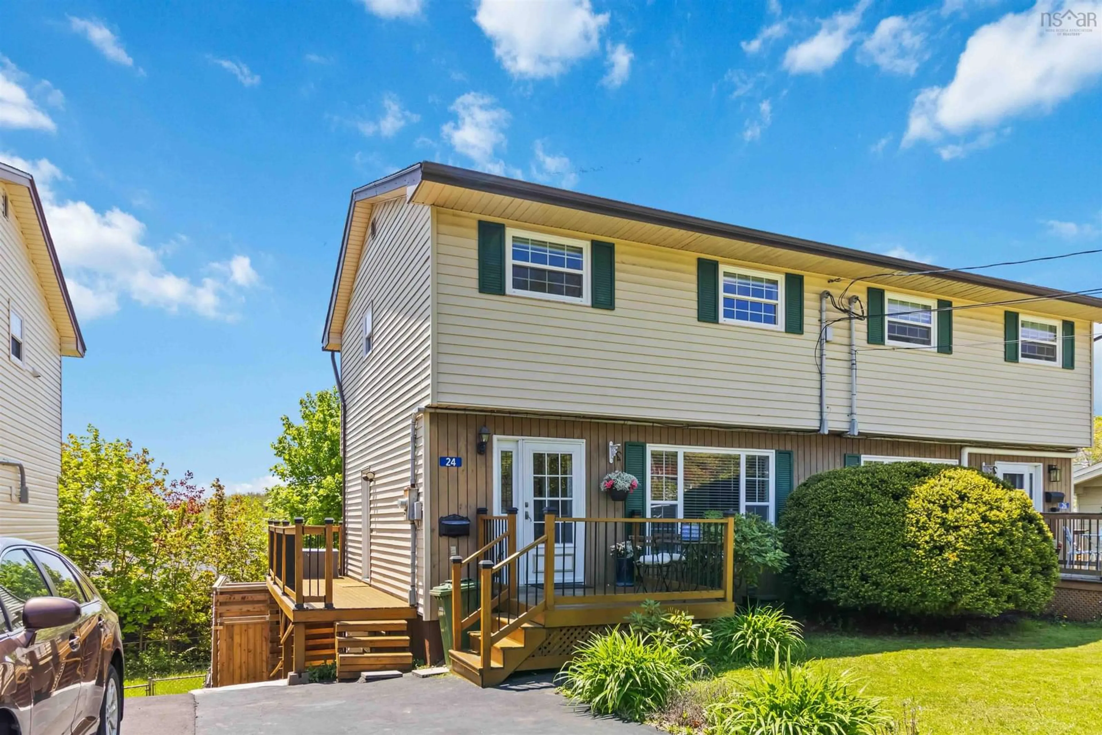 Home with vinyl exterior material, street for 24 Judy Ave, Sackville Nova Scotia B4E 1A7