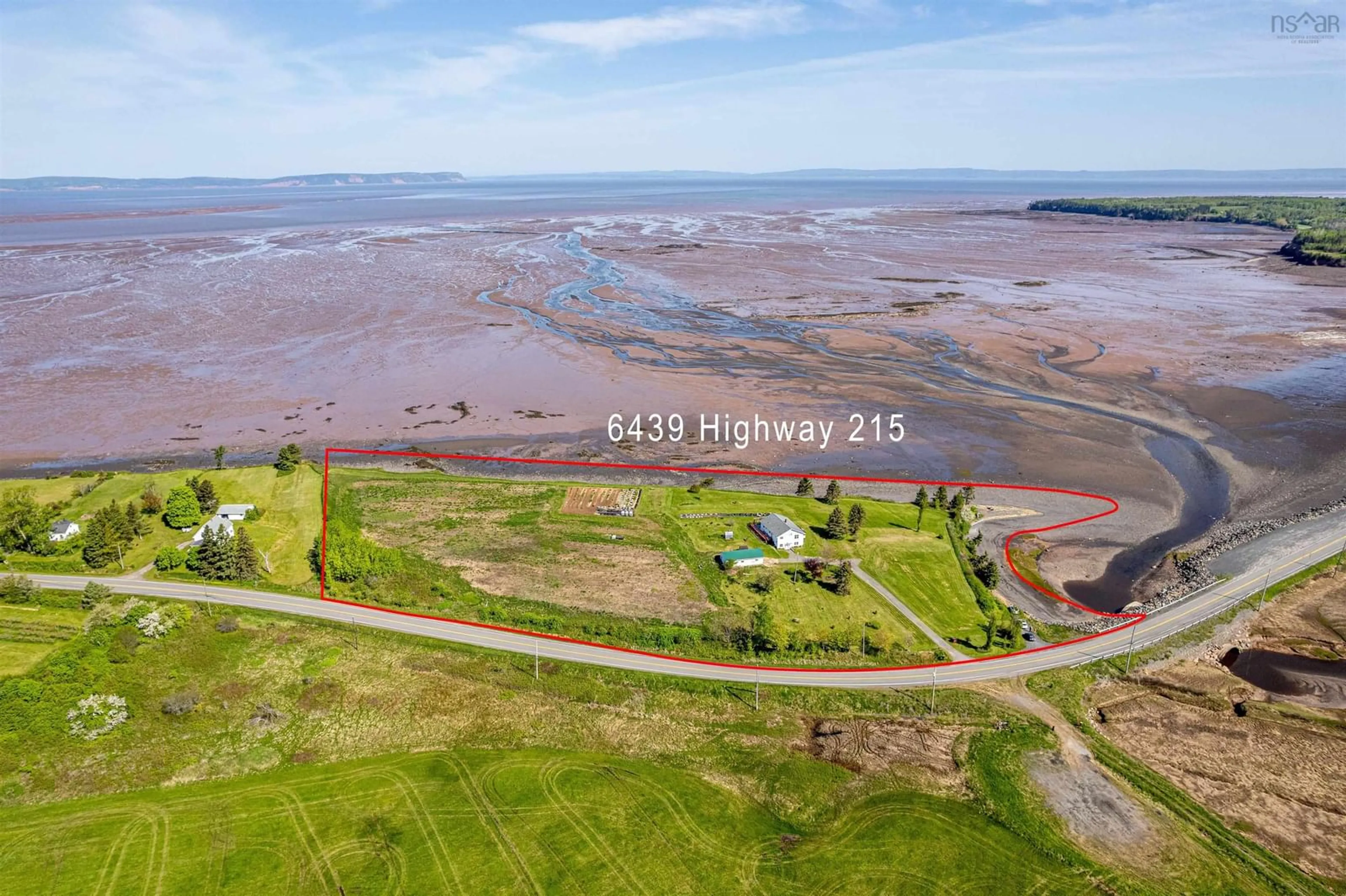A pic from outside/outdoor area/front of a property/back of a property/a pic from drone, water/lake/river/ocean view for 6439 Highway 215, Cheverie Nova Scotia B0N 1G0