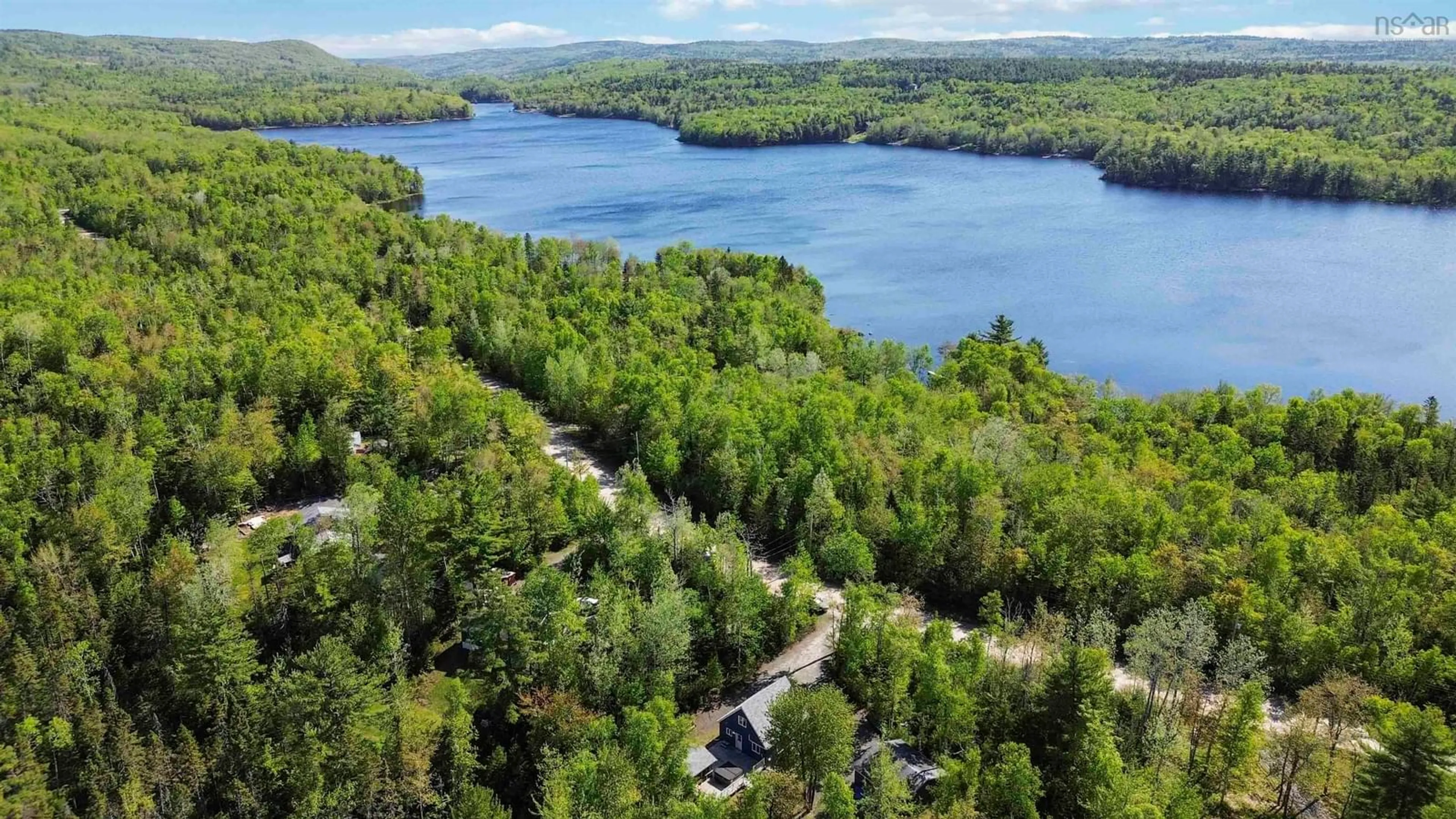 A pic from outside/outdoor area/front of a property/back of a property/a pic from drone, water/lake/river/ocean view for 595 Pioneer Dr, Vaughan Nova Scotia B0N 2T0