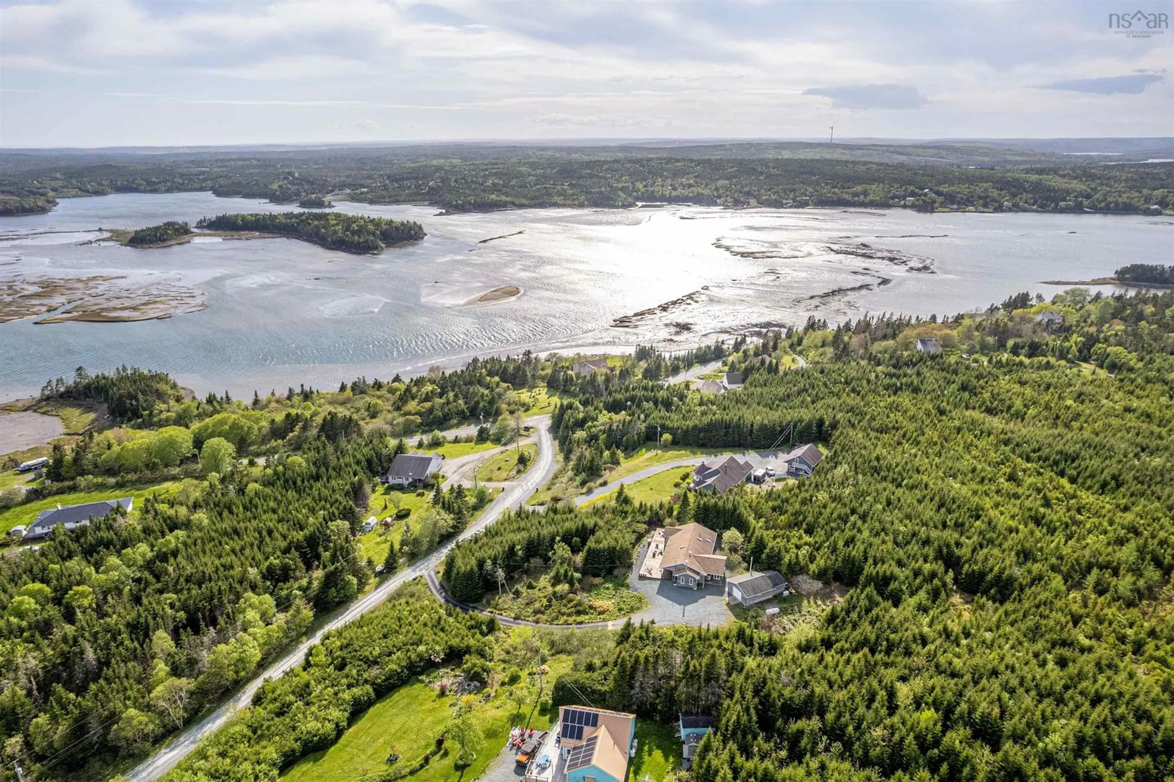 A pic from outside/outdoor area/front of a property/back of a property/a pic from drone, water/lake/river/ocean view for 40 Harbour Ridge Dr, East Petpeswick Nova Scotia B0J 2L0