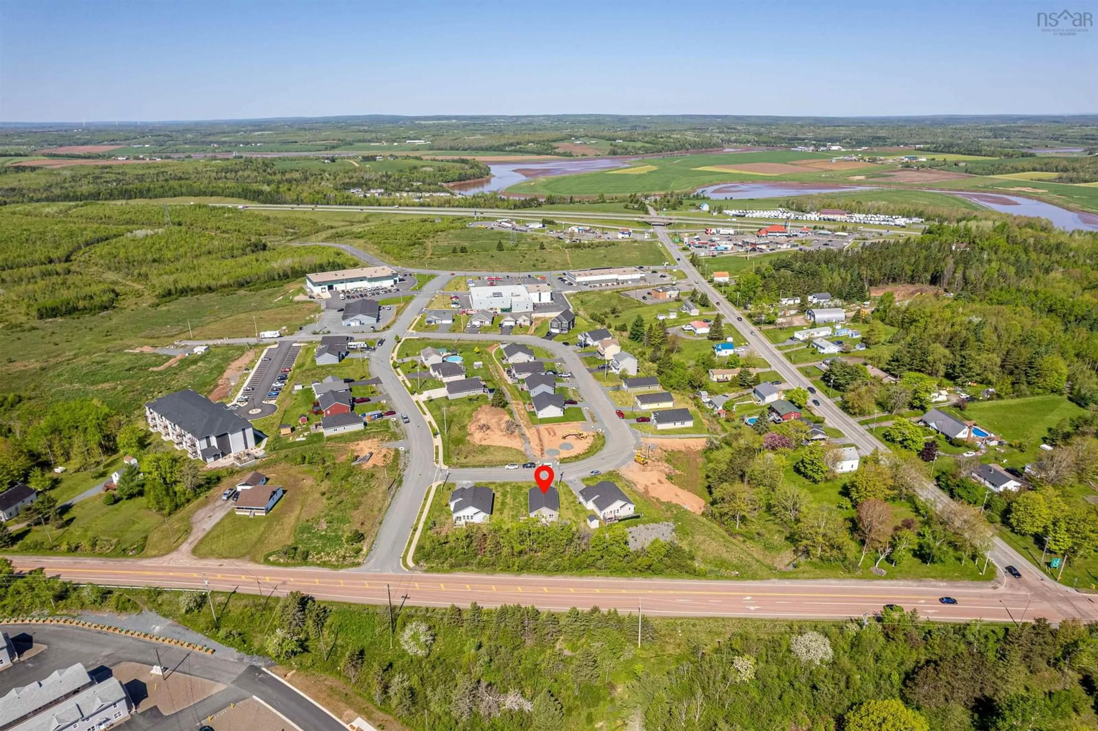 A pic from outside/outdoor area/front of a property/back of a property/a pic from drone, water/lake/river/ocean view for 7 Perry Cres, Stewiacke Nova Scotia B0N 2J0