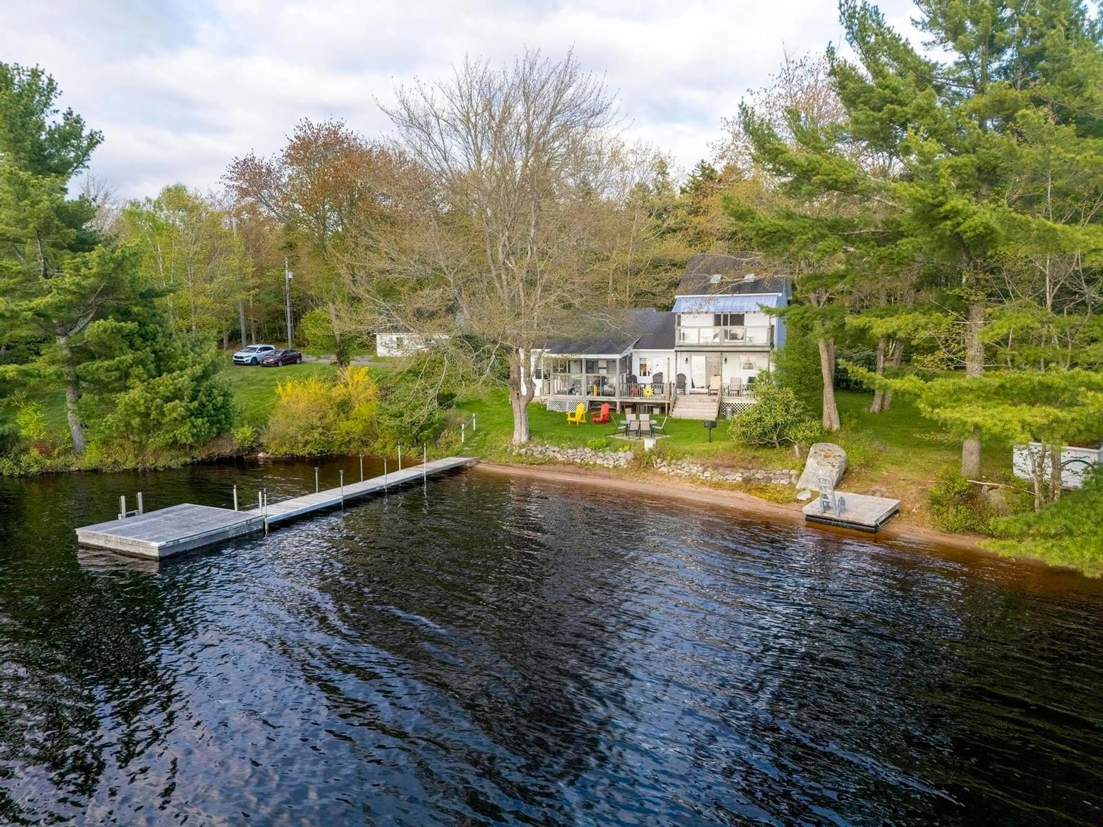 A pic from outside/outdoor area/front of a property/back of a property/a pic from drone, water/lake/river/ocean view for 519 Adams Rd, New Albany Nova Scotia B0S 1P0