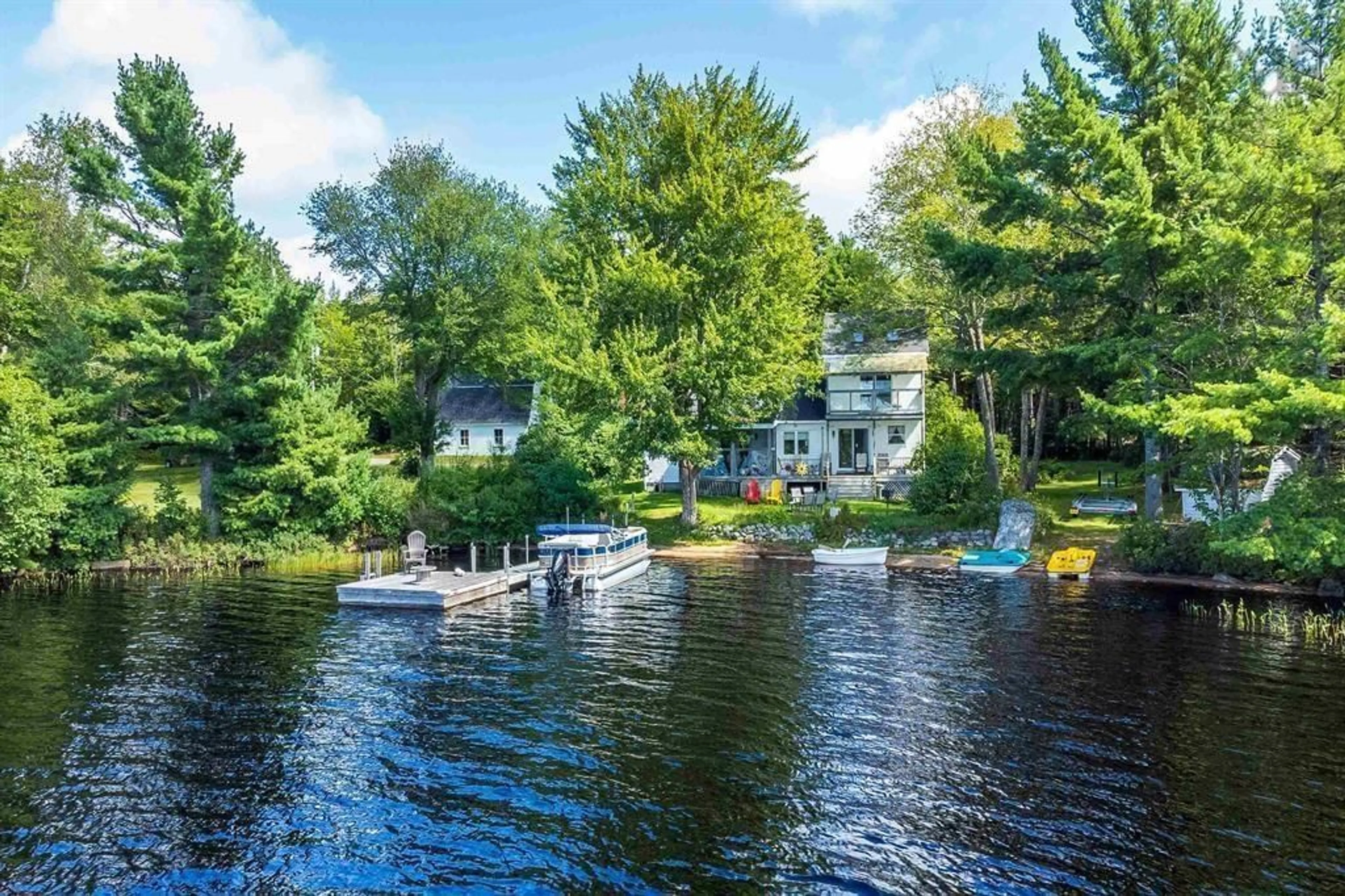 A pic from outside/outdoor area/front of a property/back of a property/a pic from drone, water/lake/river/ocean view for 519 Adams Rd, New Albany Nova Scotia B0S 1P0