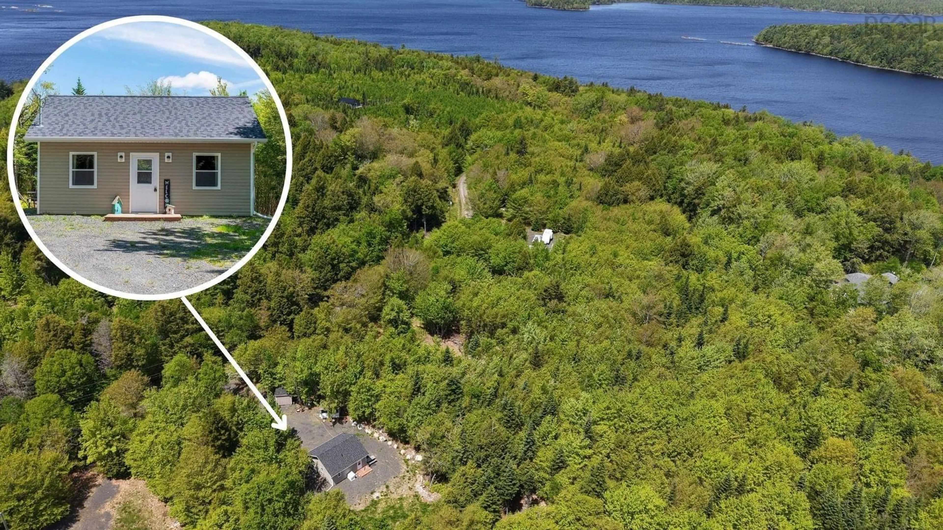 A pic from outside/outdoor area/front of a property/back of a property/a pic from drone, water/lake/river/ocean view for 38 Joseph St, Labelle Nova Scotia B0T 1E0