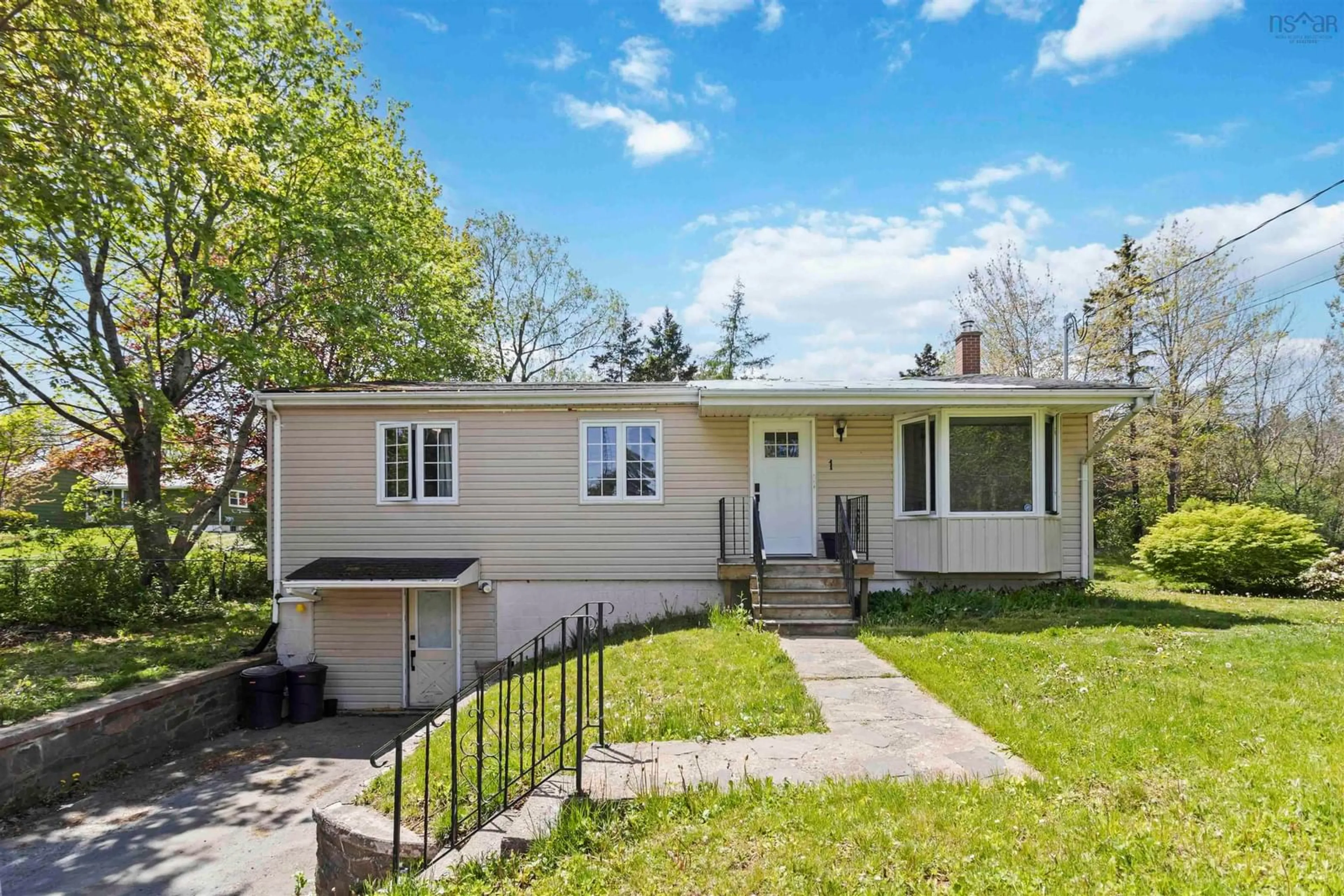 Home with vinyl exterior material, street for 1 Lorne Dr, Westphal Nova Scotia B2Z 1B2