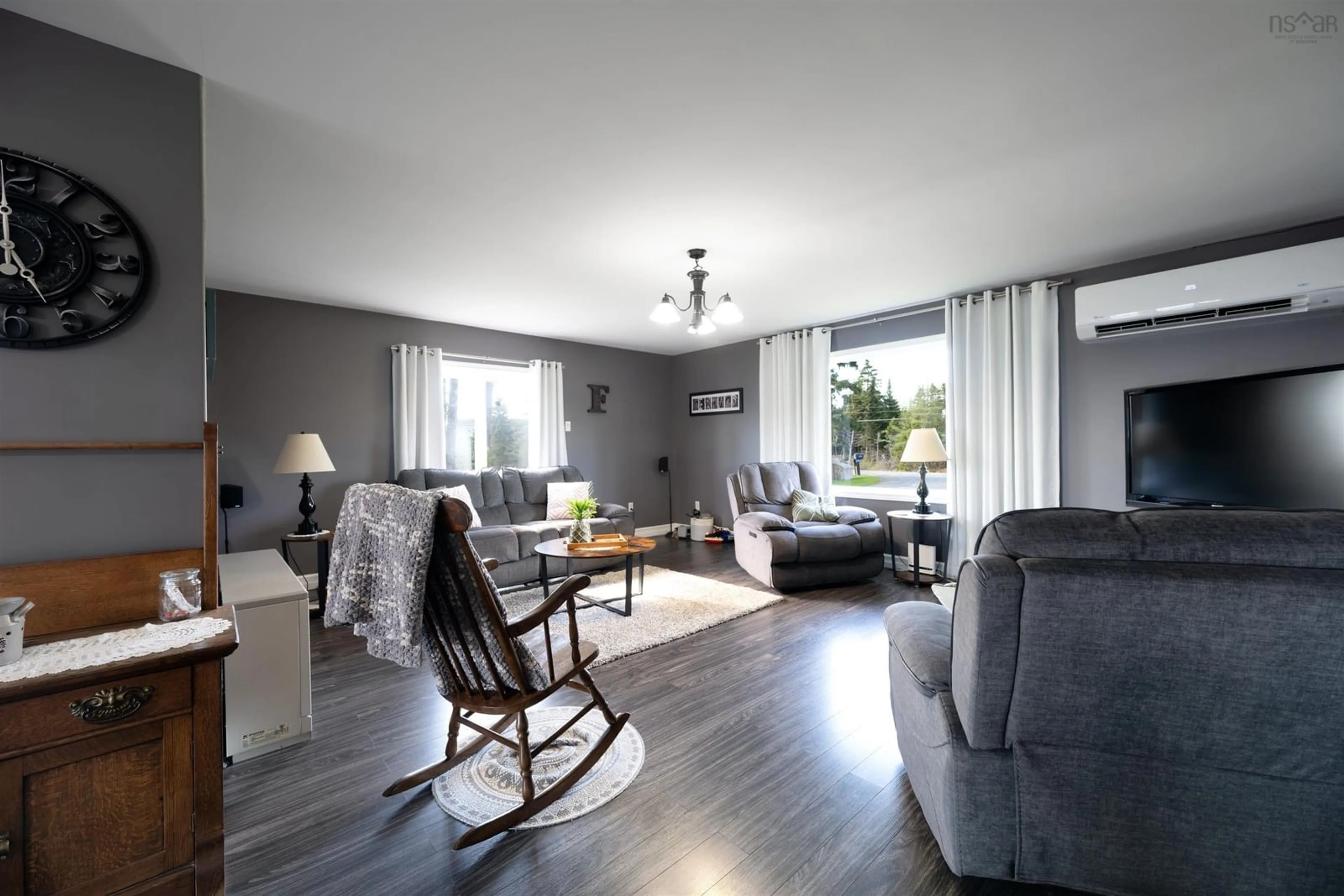 Living room with furniture, wood/laminate floor for 276 Passage Rd, Watt Section Nova Scotia B0J 3B0