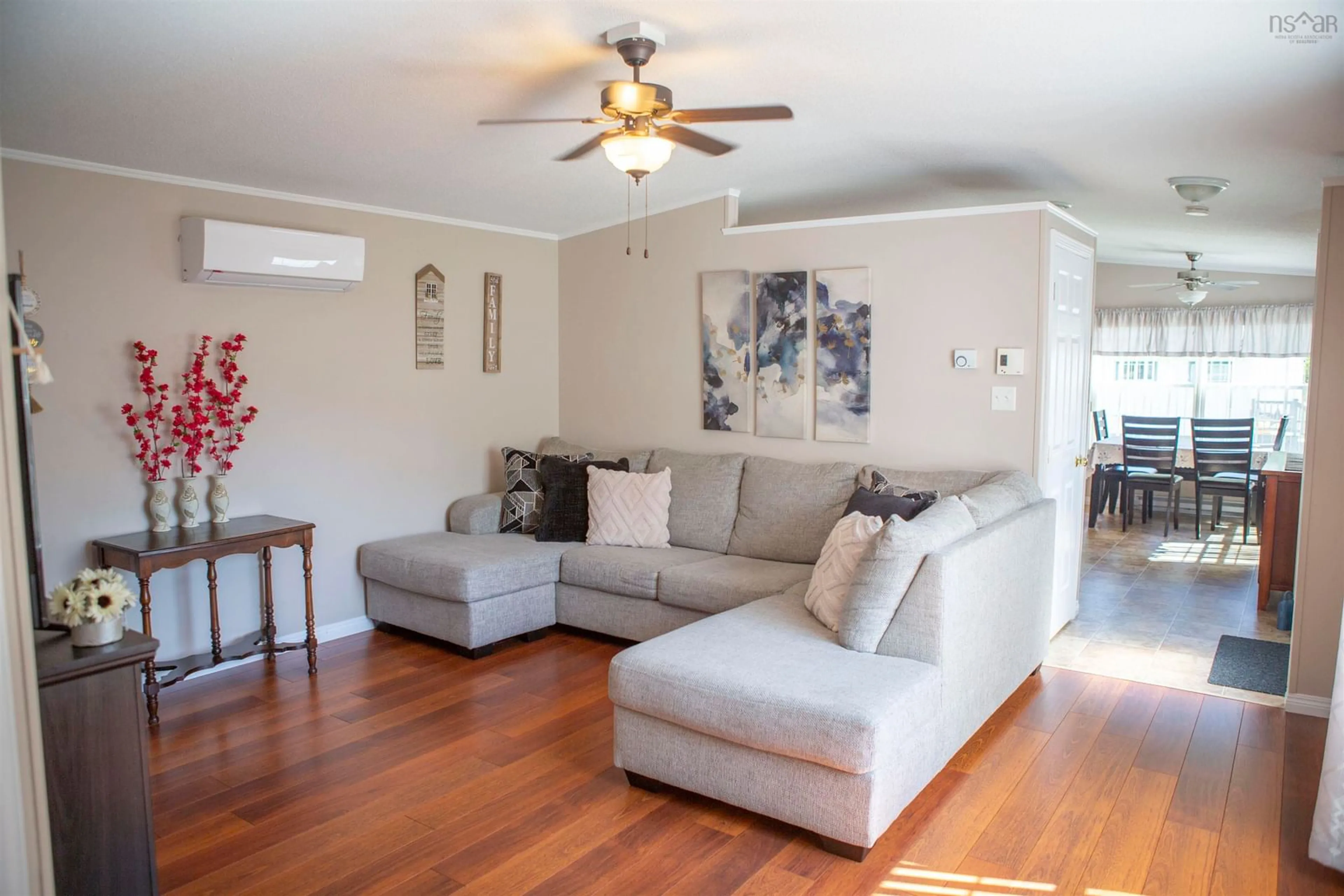 Living room with furniture, wood/laminate floor for 16 Hope Lane, St. Croix Nova Scotia B0N 1L0