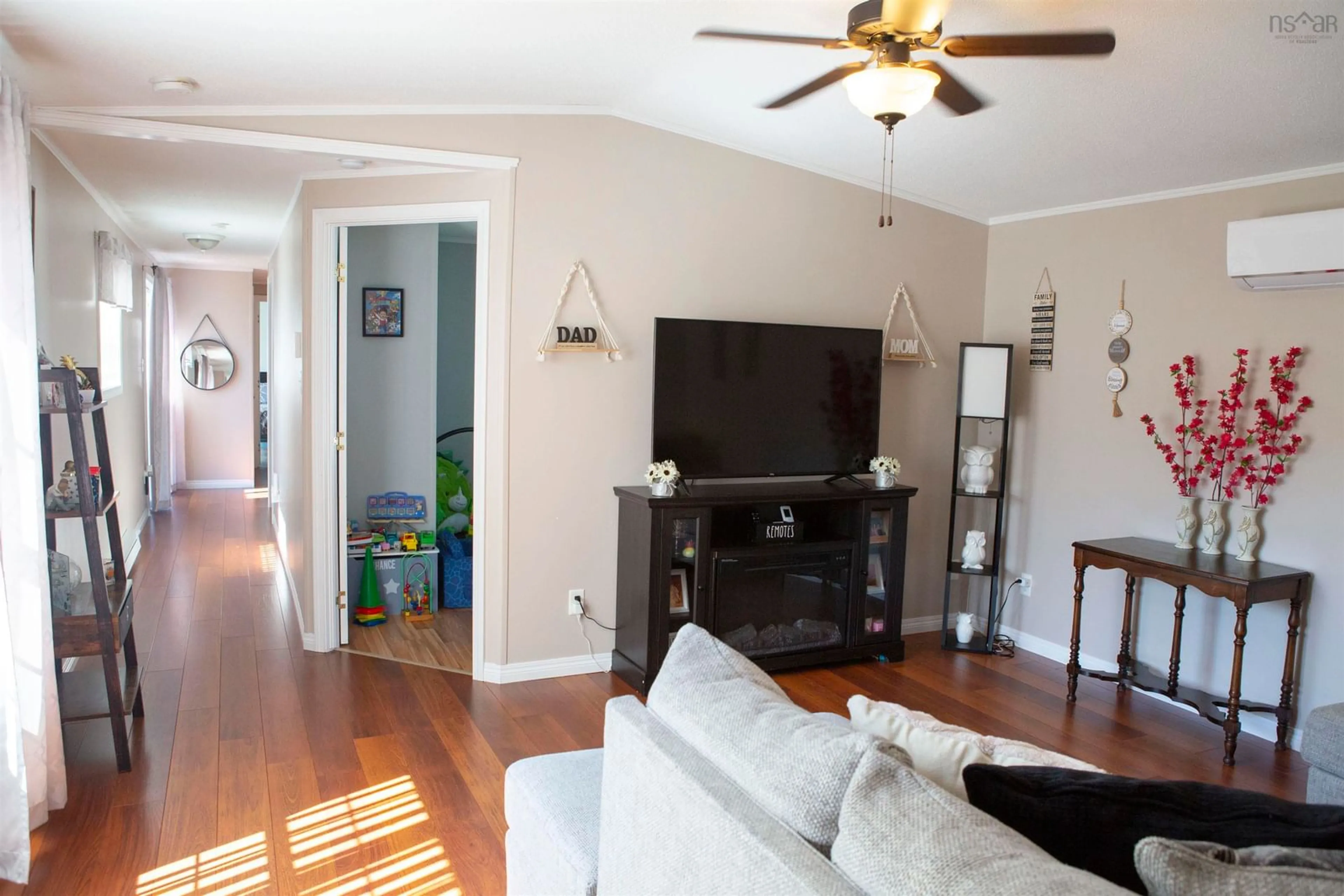 Living room with furniture, wood/laminate floor for 16 Hope Lane, St. Croix Nova Scotia B0N 1L0