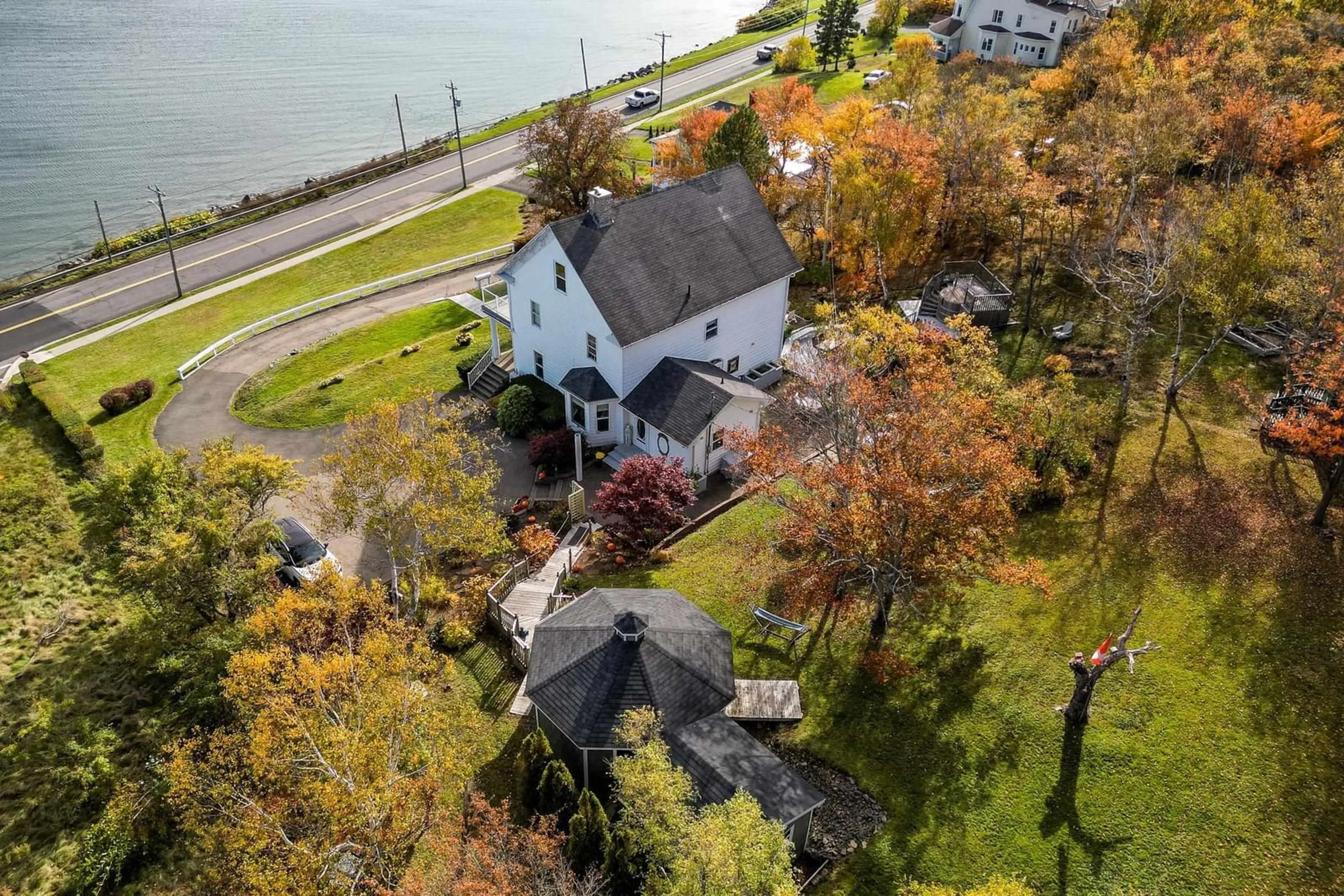 A pic from outside/outdoor area/front of a property/back of a property/a pic from drone, water/lake/river/ocean view for 516 Purves St, North Sydney Nova Scotia B2A 1E2