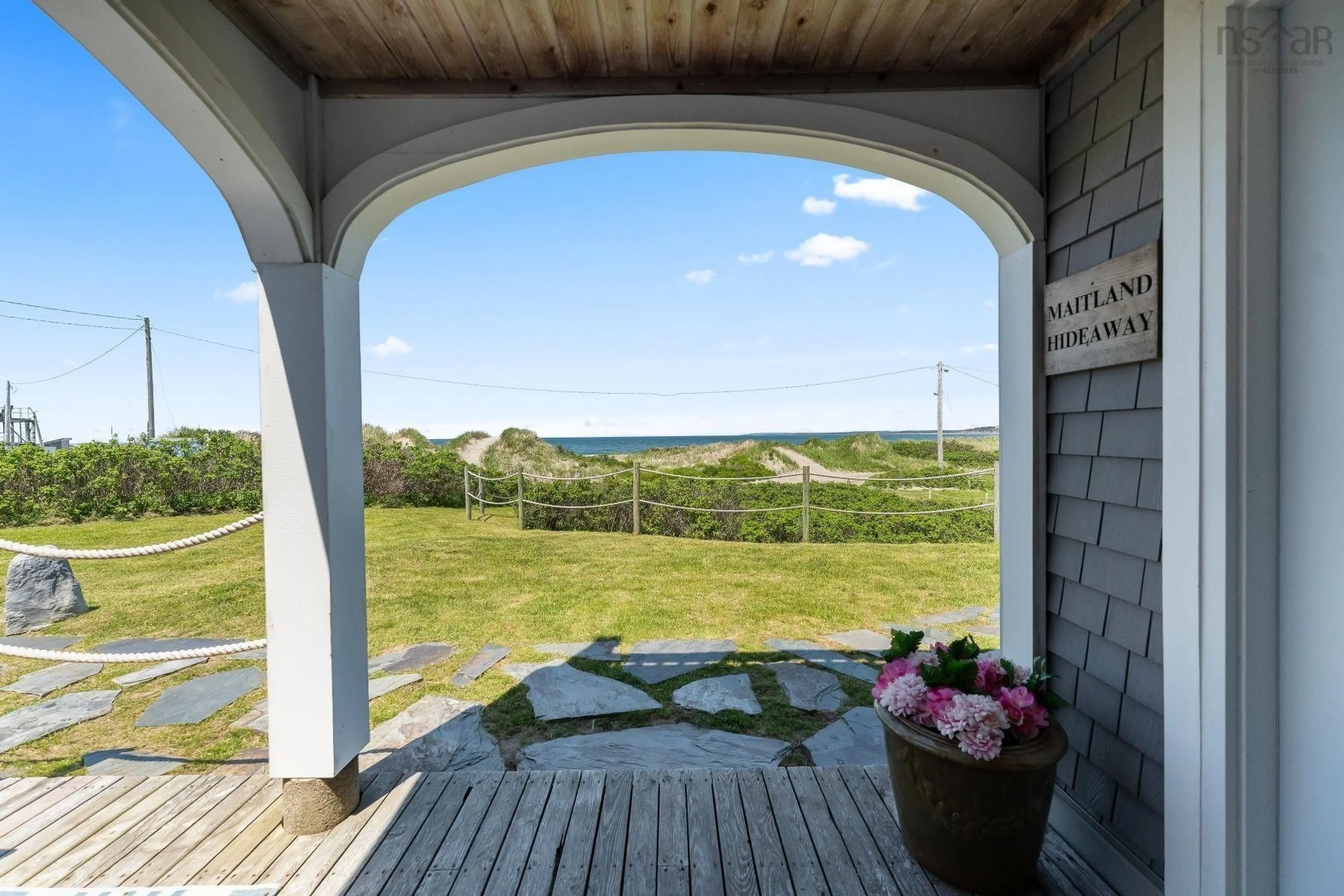 Patio, water/lake/river/ocean view for 3291 Main Shore Rd, Port Maitland Nova Scotia B5A 5W3