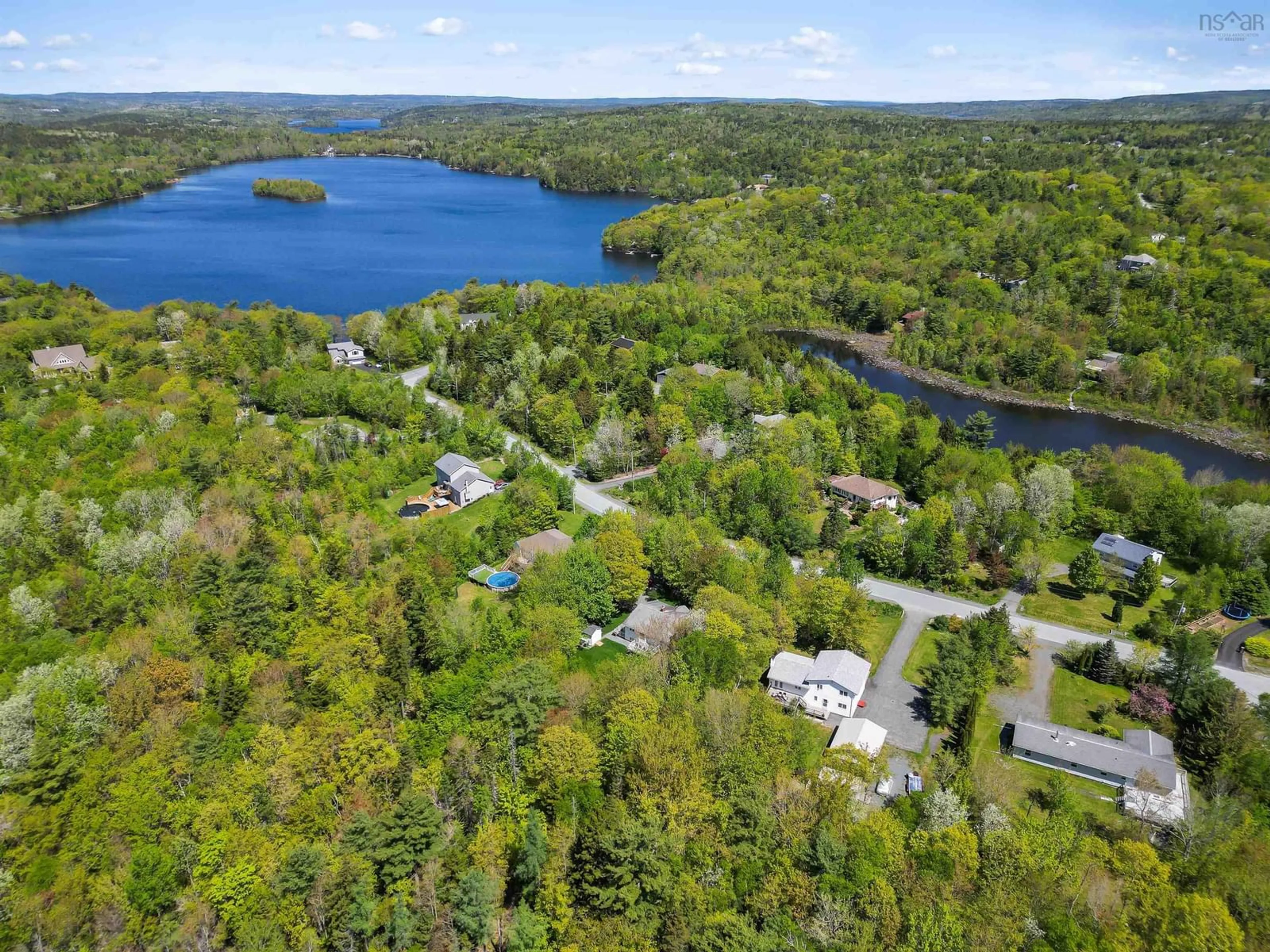 A pic from outside/outdoor area/front of a property/back of a property/a pic from drone, water/lake/river/ocean view for 19 Hudson Dr, Windsor Junction Nova Scotia B2T 1A4