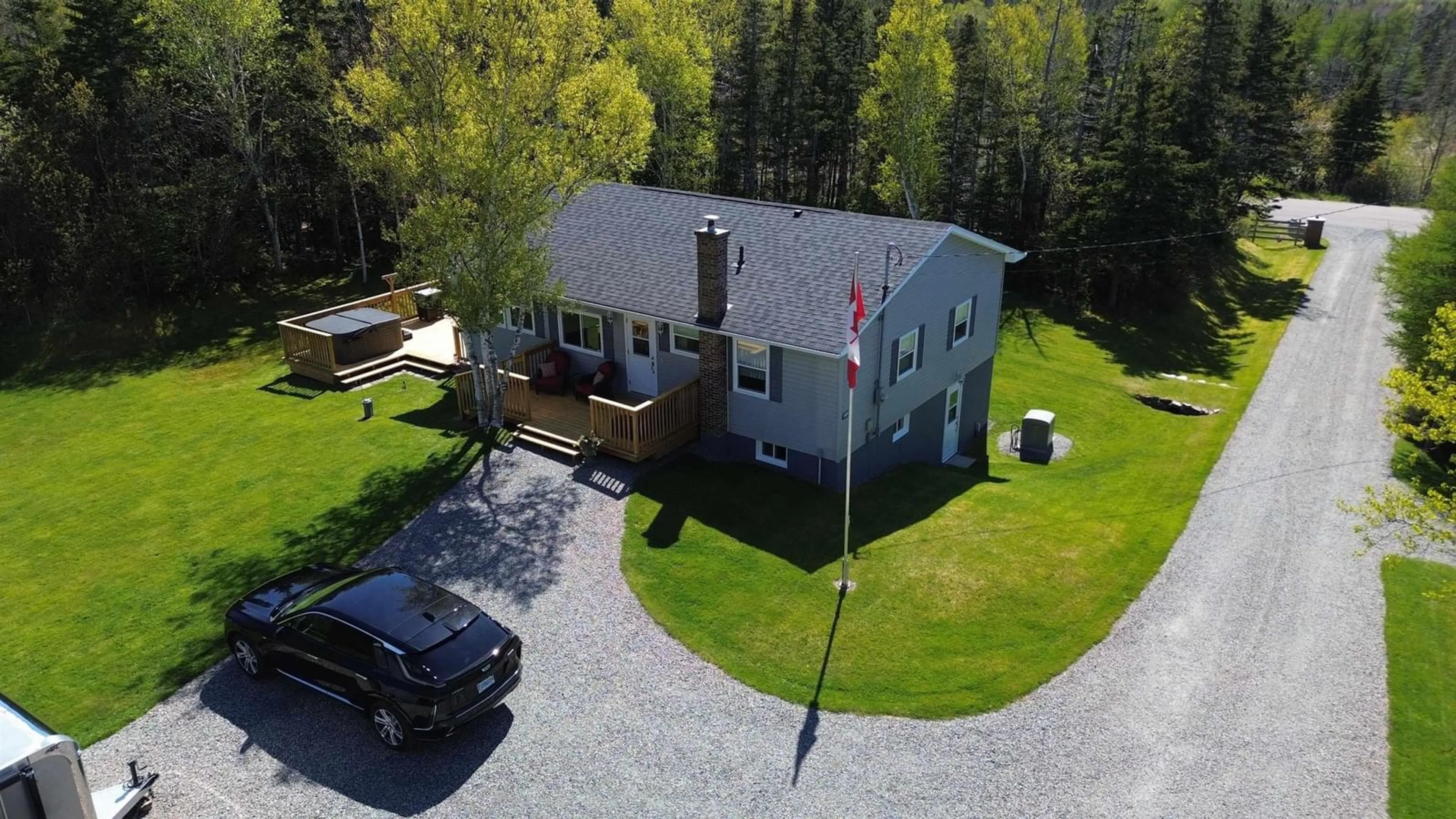 A pic from outside/outdoor area/front of a property/back of a property/a pic from drone, street for 1464 Cheticamp Back Rd, Petit Étang Nova Scotia B0E 1H0