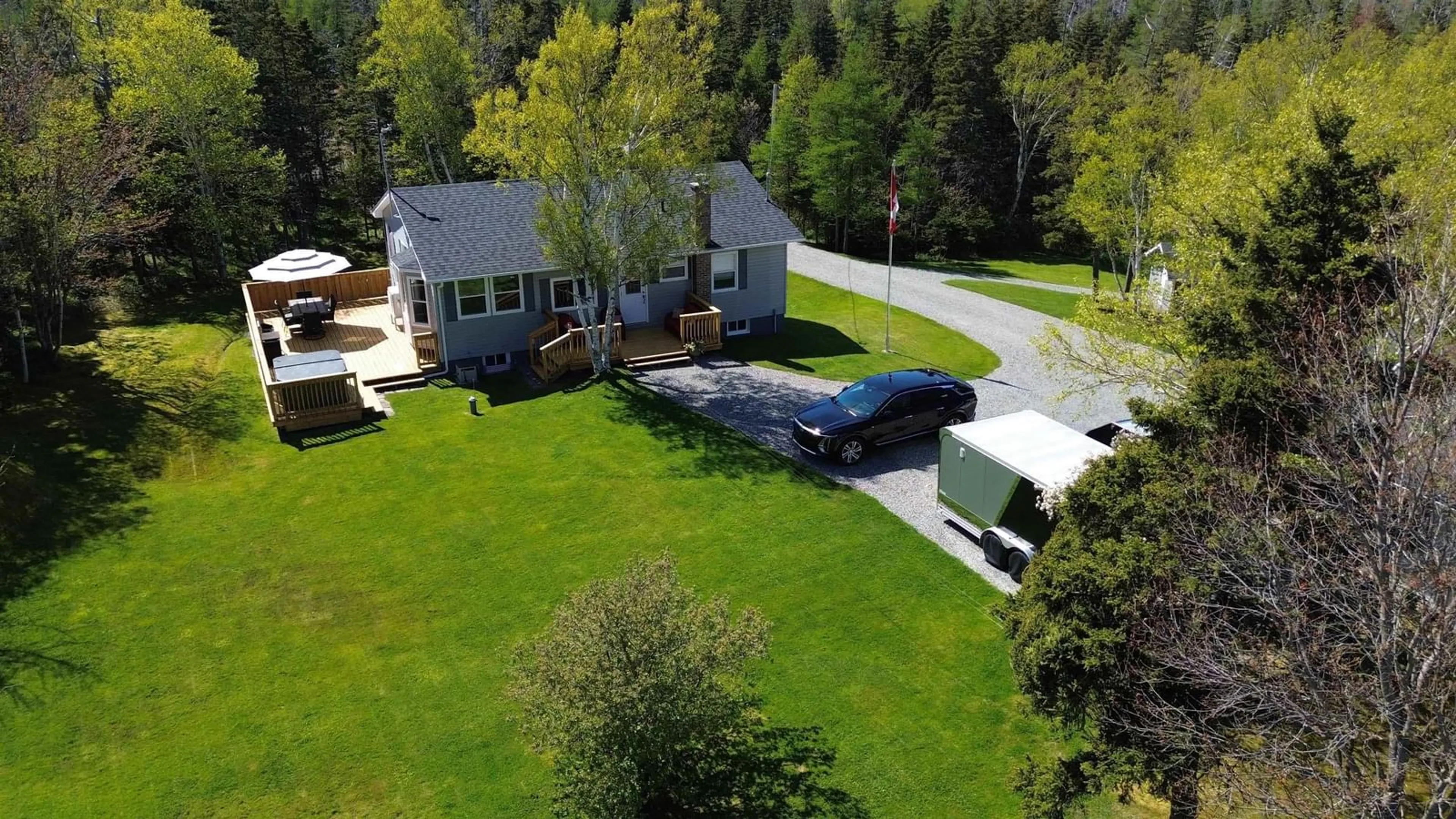 A pic from outside/outdoor area/front of a property/back of a property/a pic from drone, street for 1464 Cheticamp Back Rd, Petit Étang Nova Scotia B0E 1H0