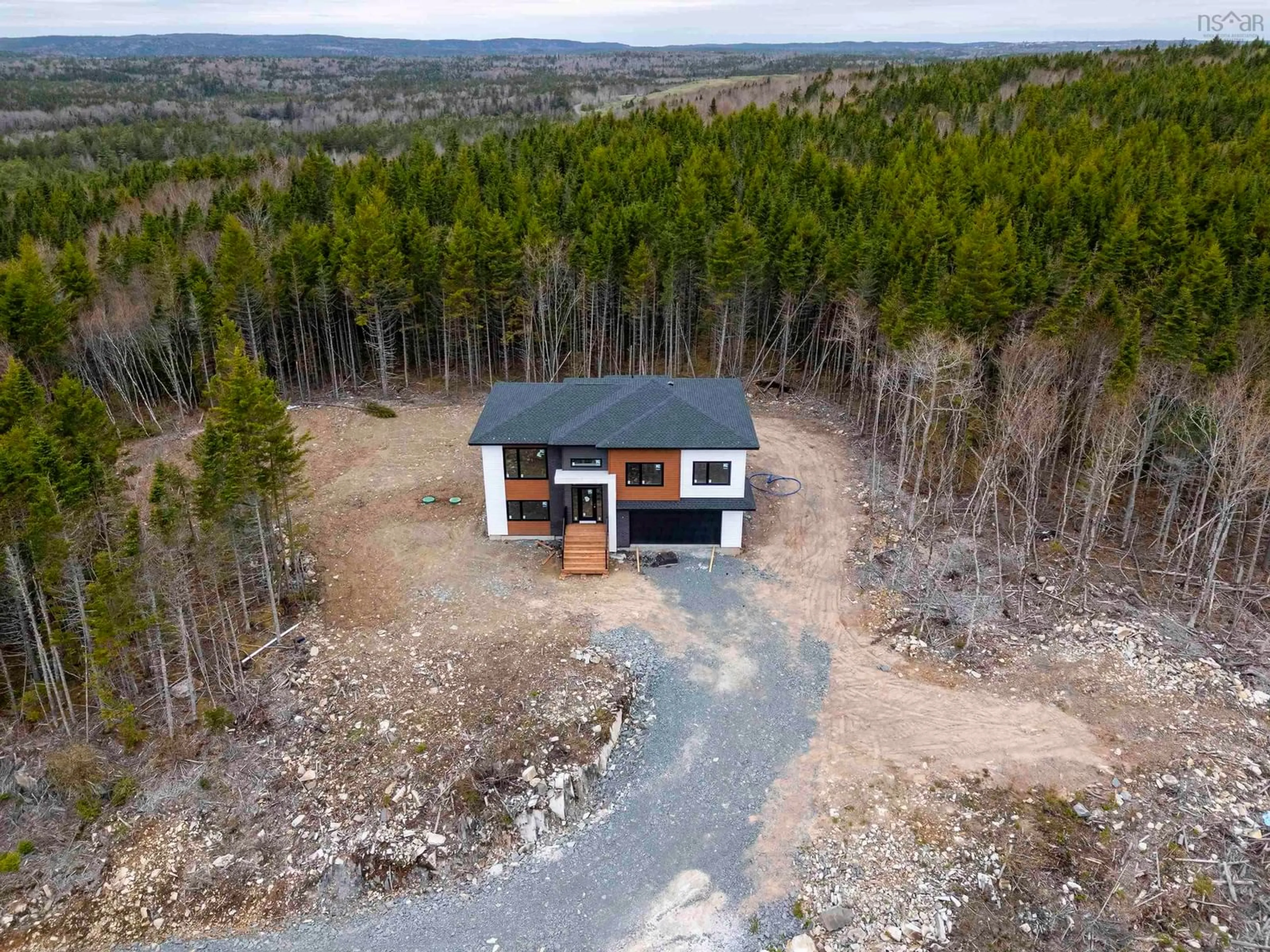 A pic from outside/outdoor area/front of a property/back of a property/a pic from drone, forest/trees view for 282 Zaffre Dr, Middle Sackville Nova Scotia B4E 0X3