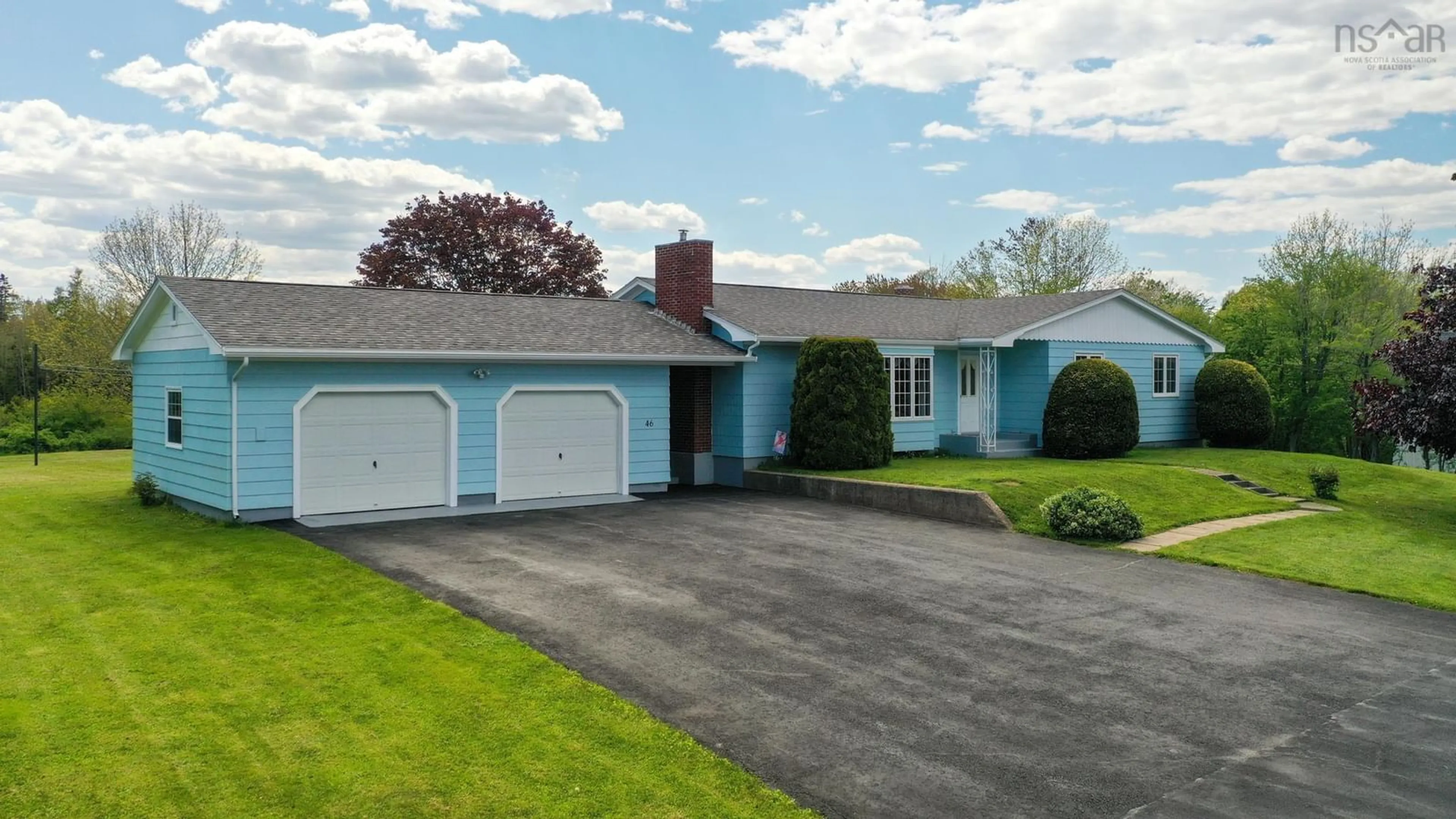 Home with vinyl exterior material, street for 46 Long Cove Rd, Port Medway Nova Scotia B0J 2T0