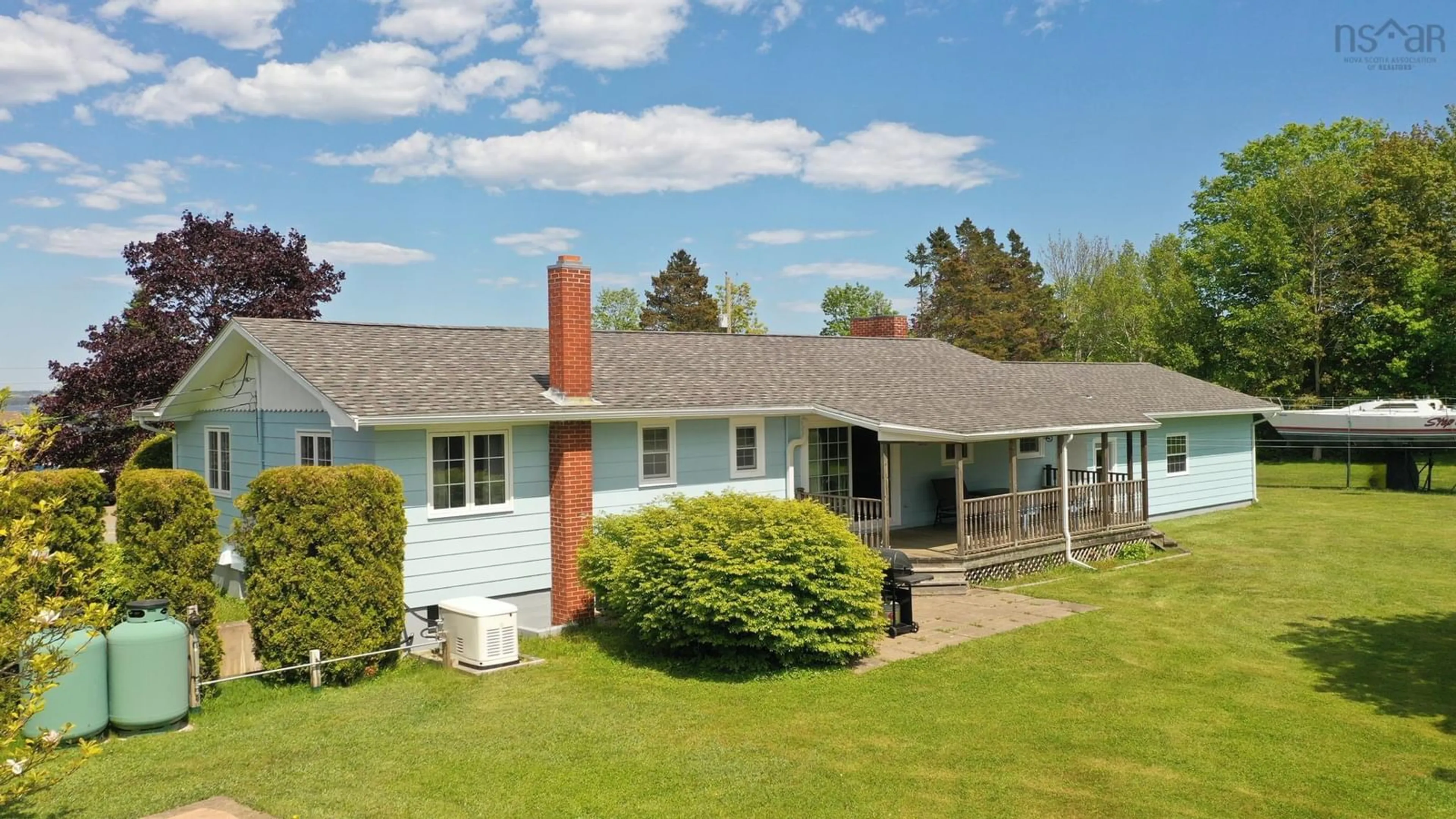 A pic from outside/outdoor area/front of a property/back of a property/a pic from drone, unknown for 46 Long Cove Rd, Port Medway Nova Scotia B0J 2T0
