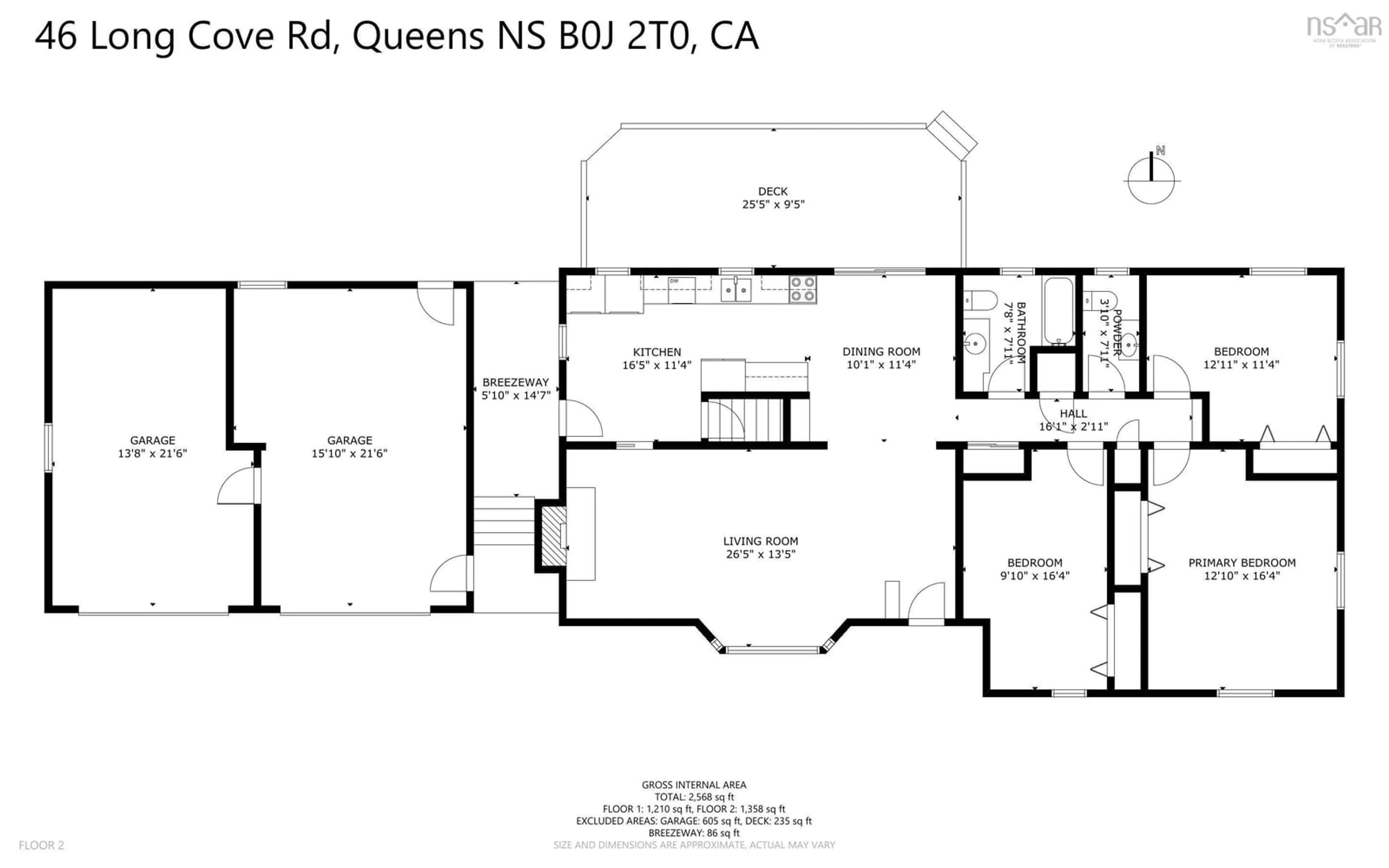Floor plan for 46 Long Cove Rd, Port Medway Nova Scotia B0J 2T0