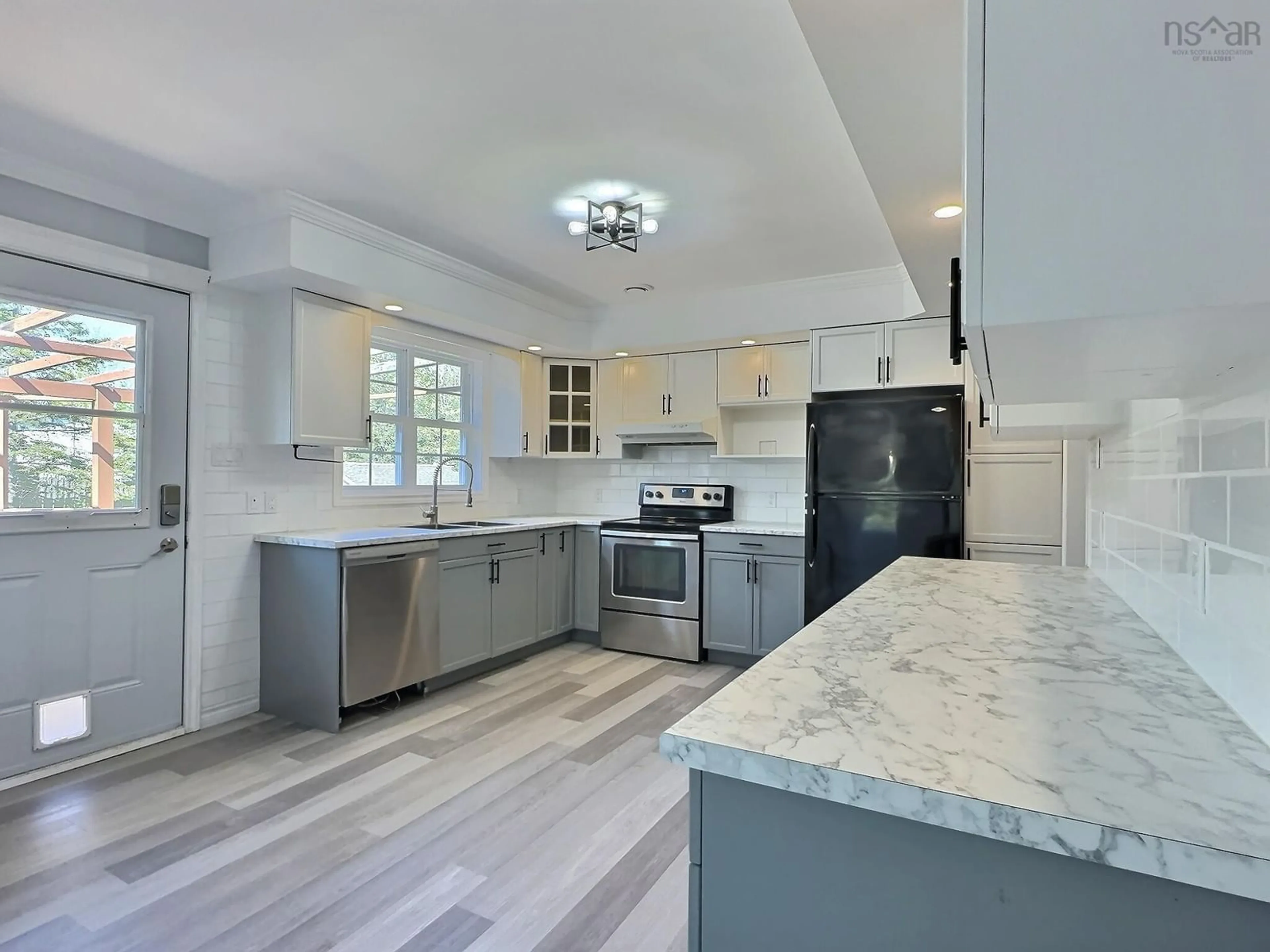 Open concept kitchen, ceramic/tile floor for 224 Harmony Rd, Salmon River Nova Scotia B6L 3P6