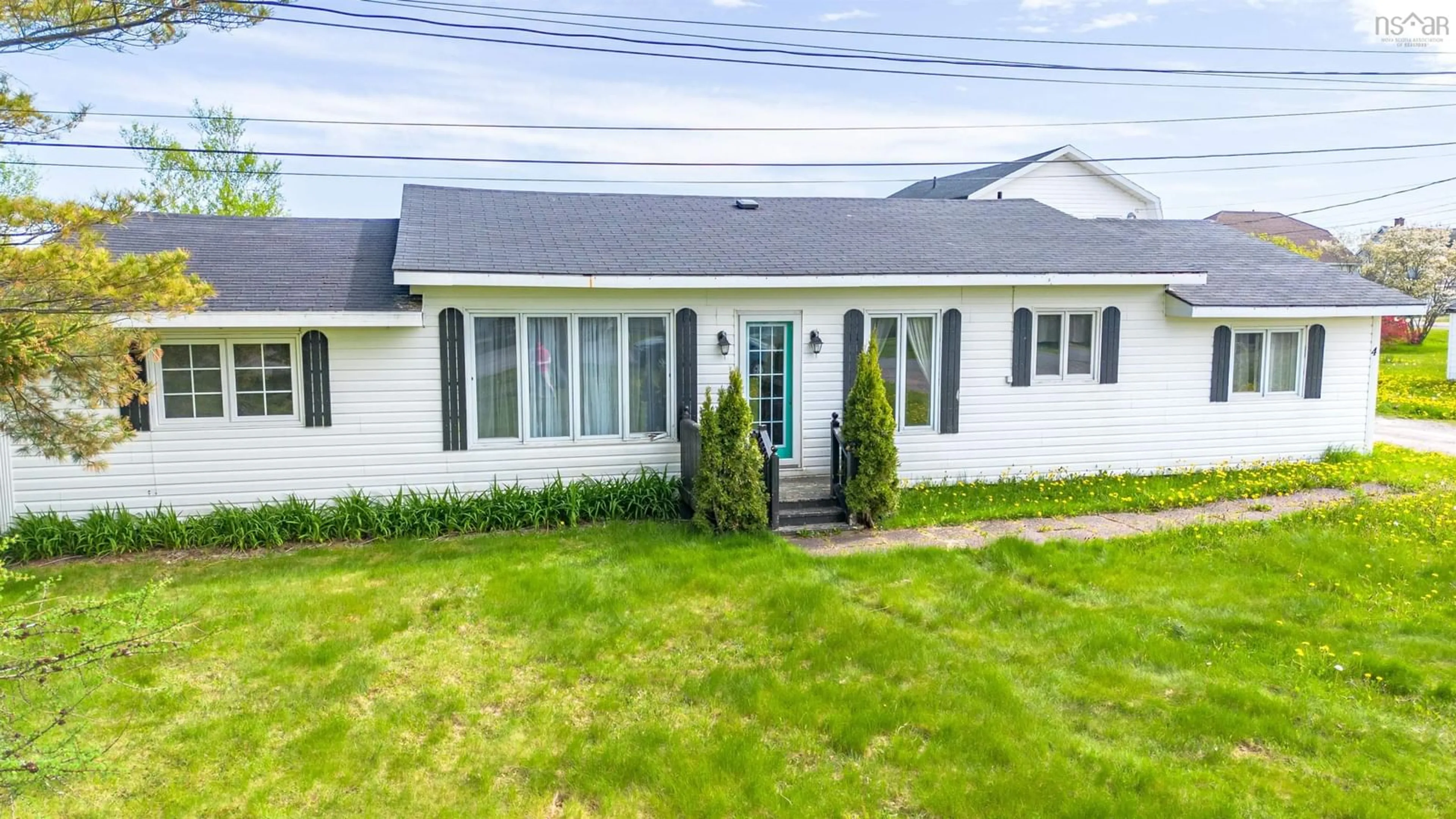 Home with vinyl exterior material, street for 4 Emery Lane, Glace Bay Nova Scotia B1A 6L8