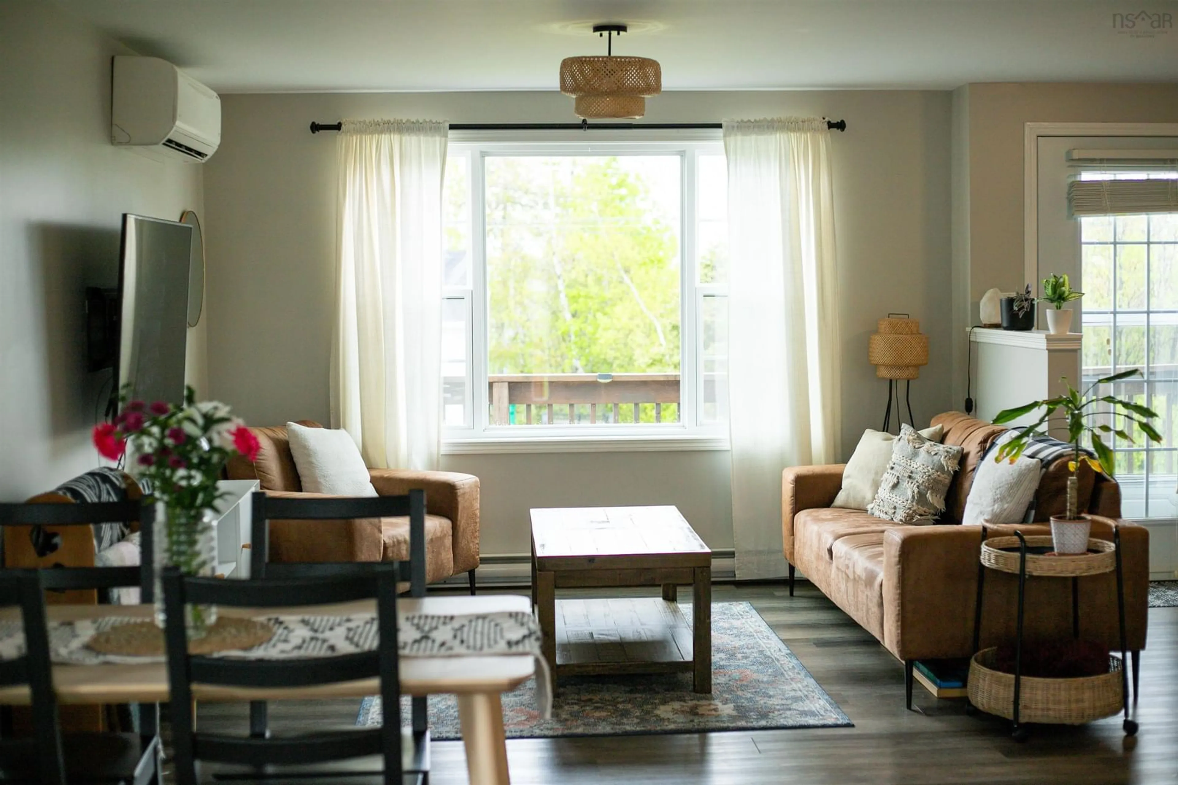 Living room with furniture, wood/laminate floor for 31 Viggo Holm Rd, Abercrombie Nova Scotia B2H 5C6