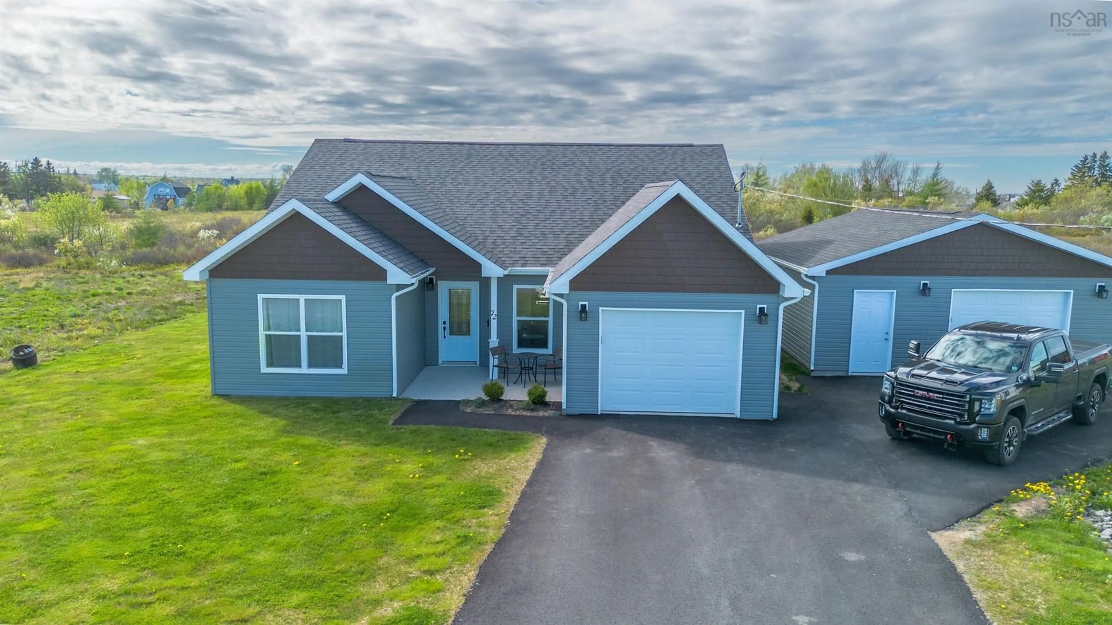 A pic from outside/outdoor area/front of a property/back of a property/a pic from drone, water/lake/river/ocean view for 72 Drew St, Glace Bay Nova Scotia B1A 0A1