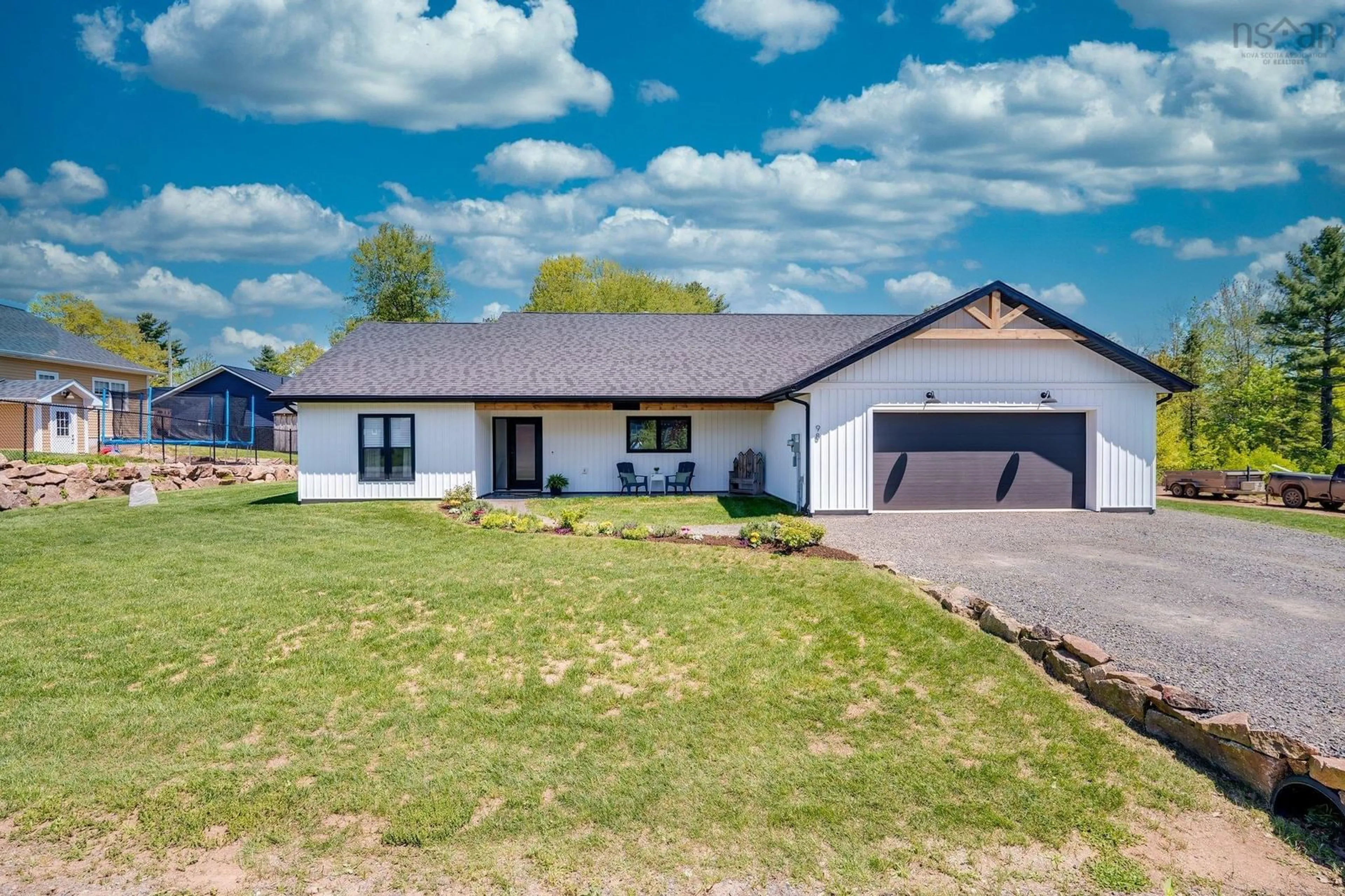 A pic from outside/outdoor area/front of a property/back of a property/a pic from drone, unknown for 98 Durno Drive, Cambridge Nova Scotia B0P 1G0