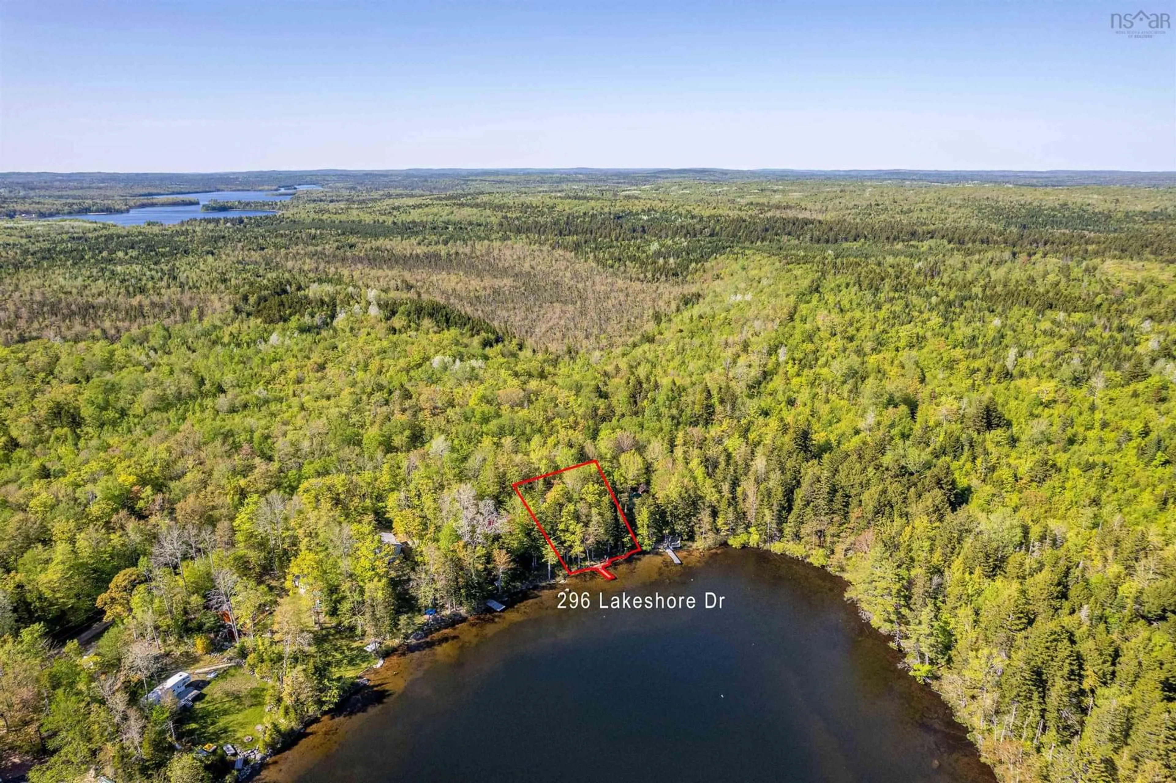 A pic from outside/outdoor area/front of a property/back of a property/a pic from drone, water/lake/river/ocean view for 296 Lakeshore Dr, New Russell Nova Scotia B0J 2M0