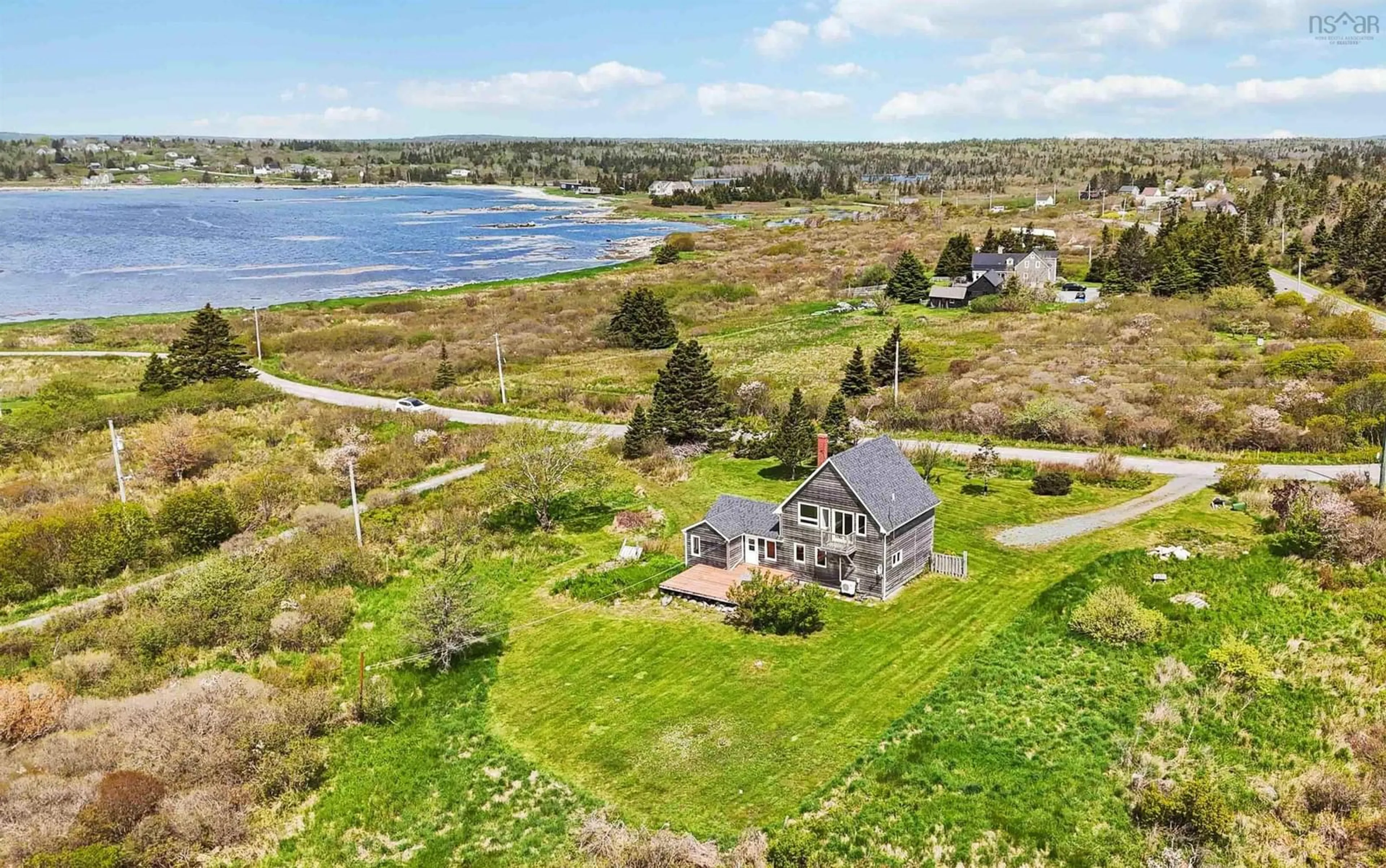 A pic from outside/outdoor area/front of a property/back of a property/a pic from drone, water/lake/river/ocean view for 21 West Berlin Wharf Rd, West Berlin Nova Scotia B0J 2H0