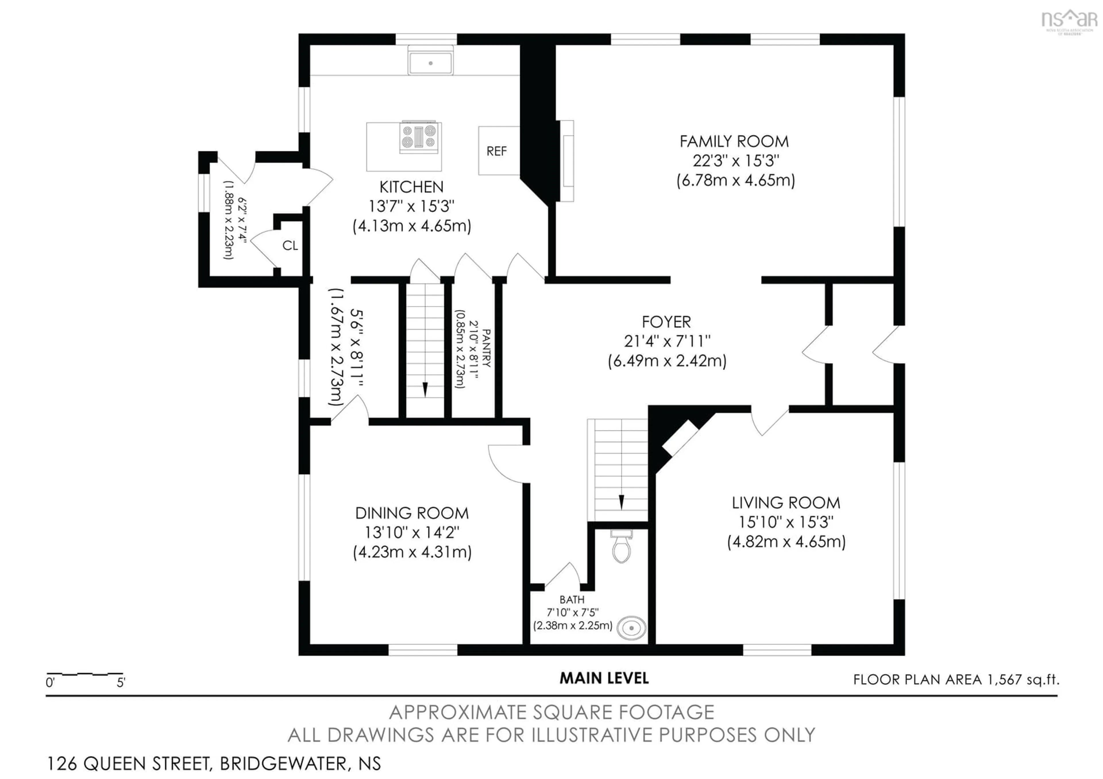 Floor plan for 126 Queen St, Bridgewater Nova Scotia B4V 1P4