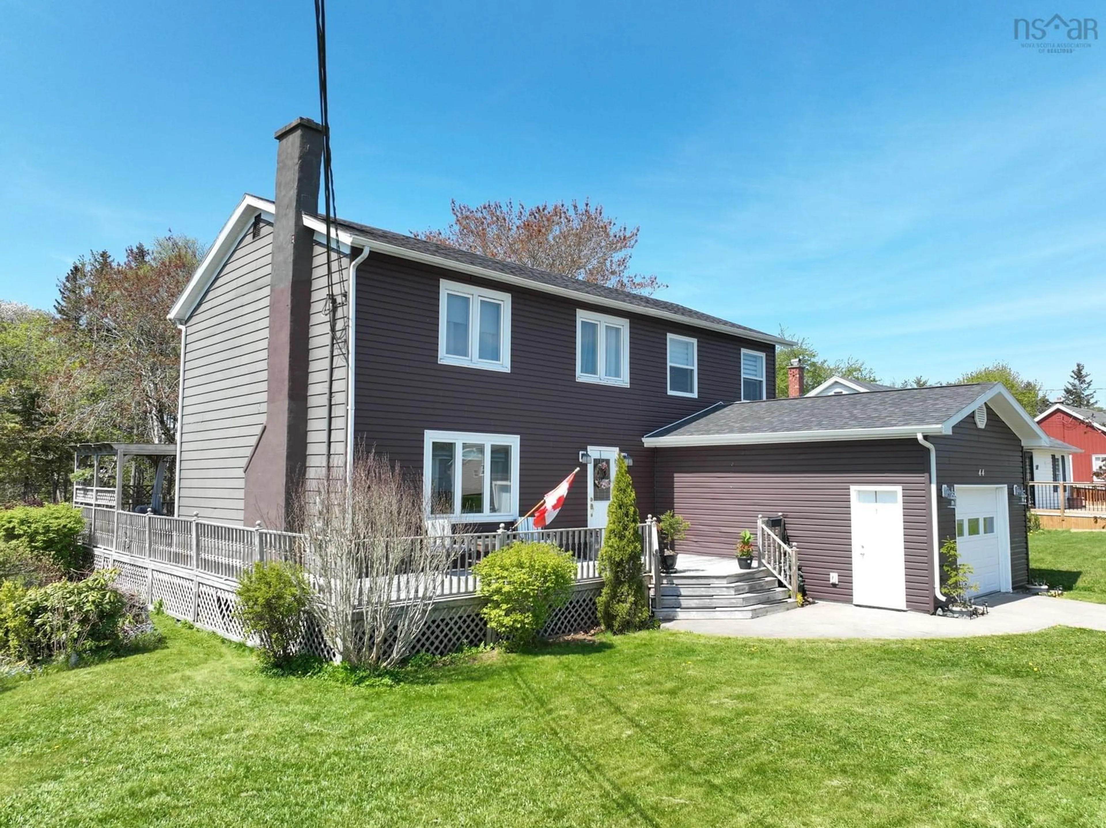 Home with vinyl exterior material, street for 44 Hillcrest Dr, Coxheath Nova Scotia B1R 1V2