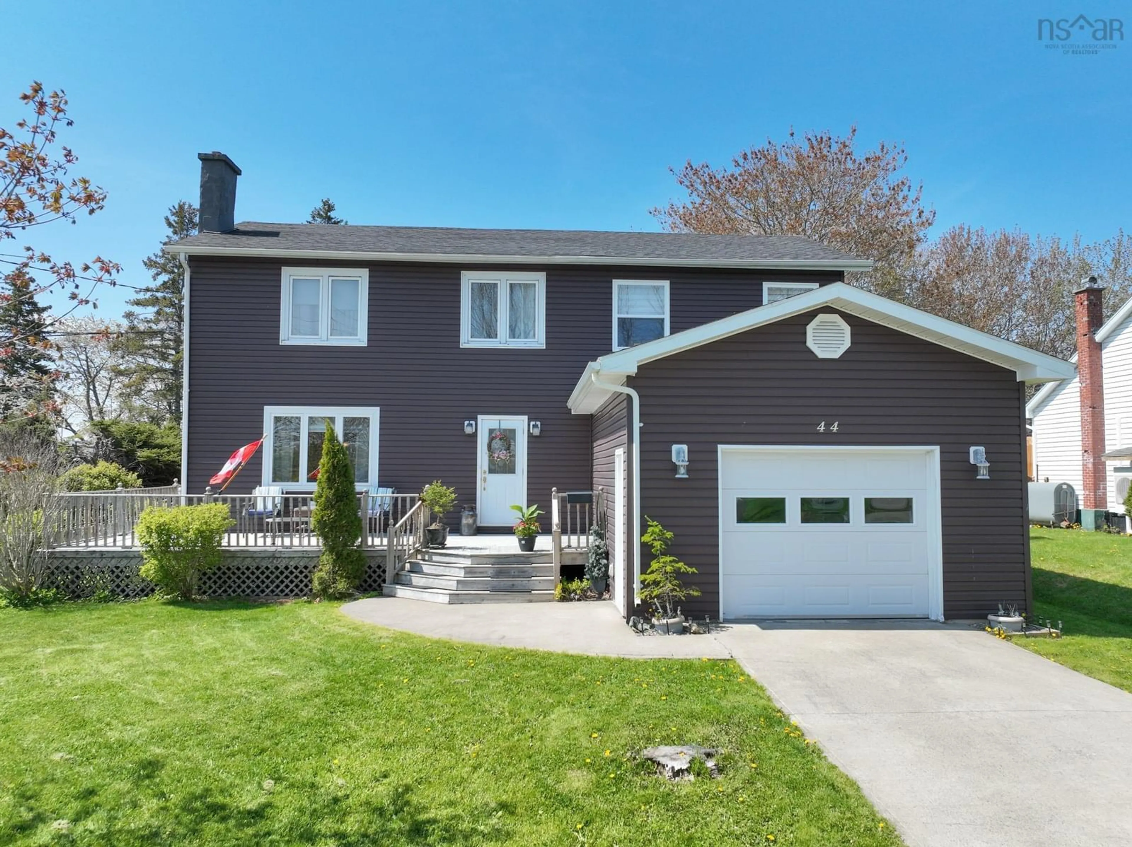 Home with vinyl exterior material, street for 44 Hillcrest Dr, Coxheath Nova Scotia B1R 1V2