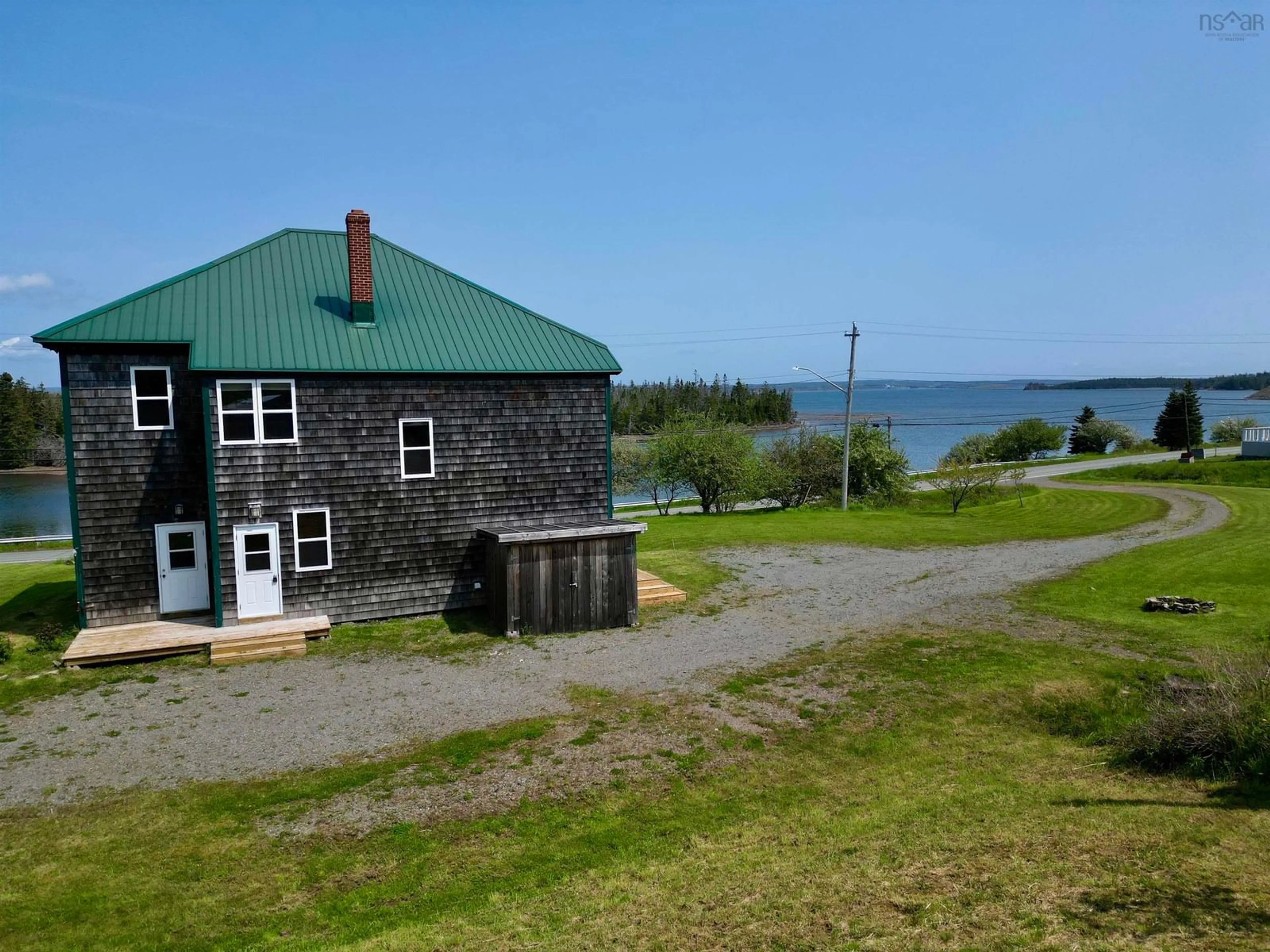 A pic from outside/outdoor area/front of a property/back of a property/a pic from drone, water/lake/river/ocean view for 2714 Highway 320, Poulamon Nova Scotia B0E 1K0