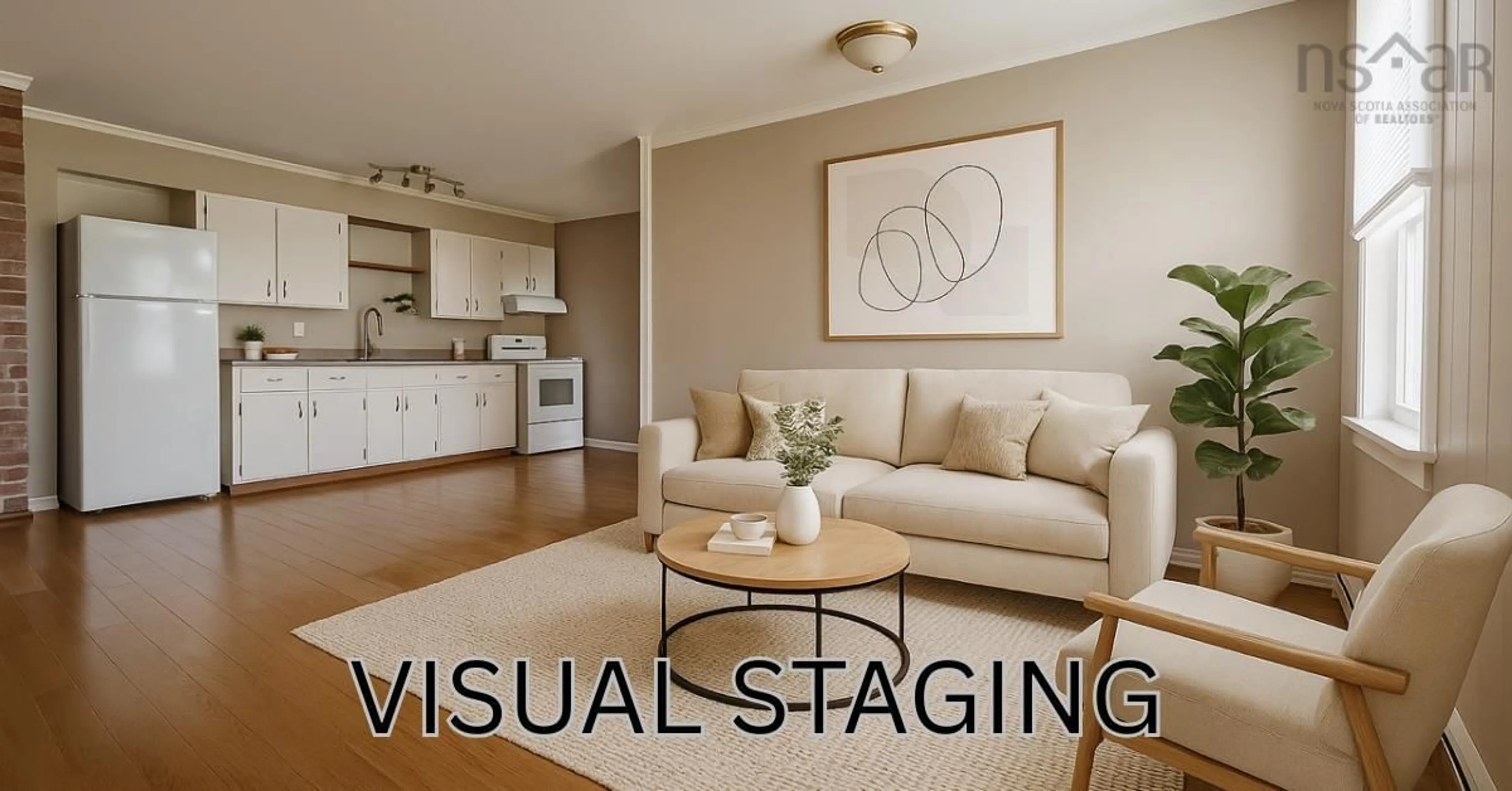 Living room with furniture, wood/laminate floor for 2714 Highway 320, Poulamon Nova Scotia B0E 1K0