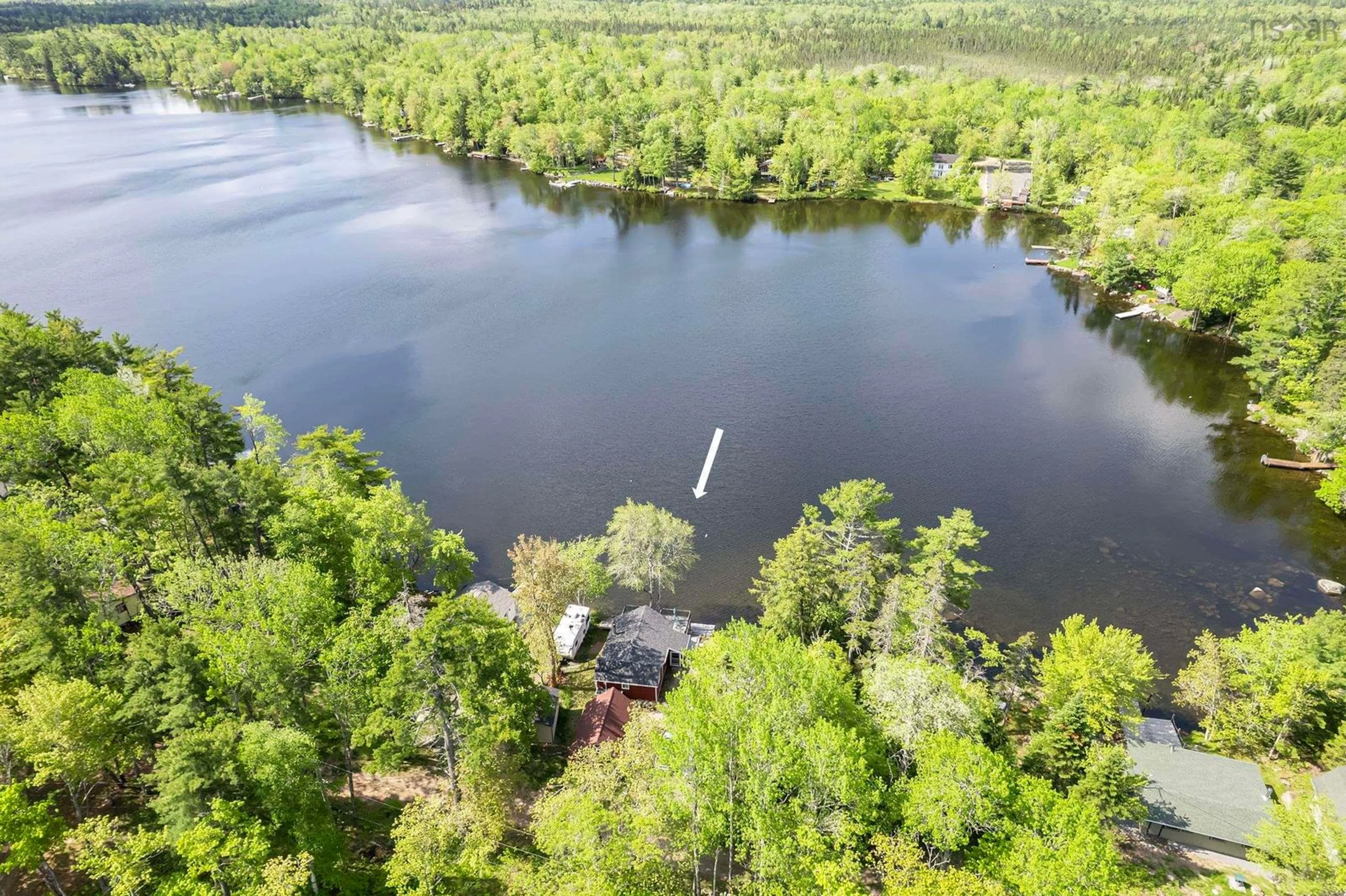 A pic from outside/outdoor area/front of a property/back of a property/a pic from drone, water/lake/river/ocean view for 20 Pine Grove Dr, New Albany Nova Scotia B0S 1P0