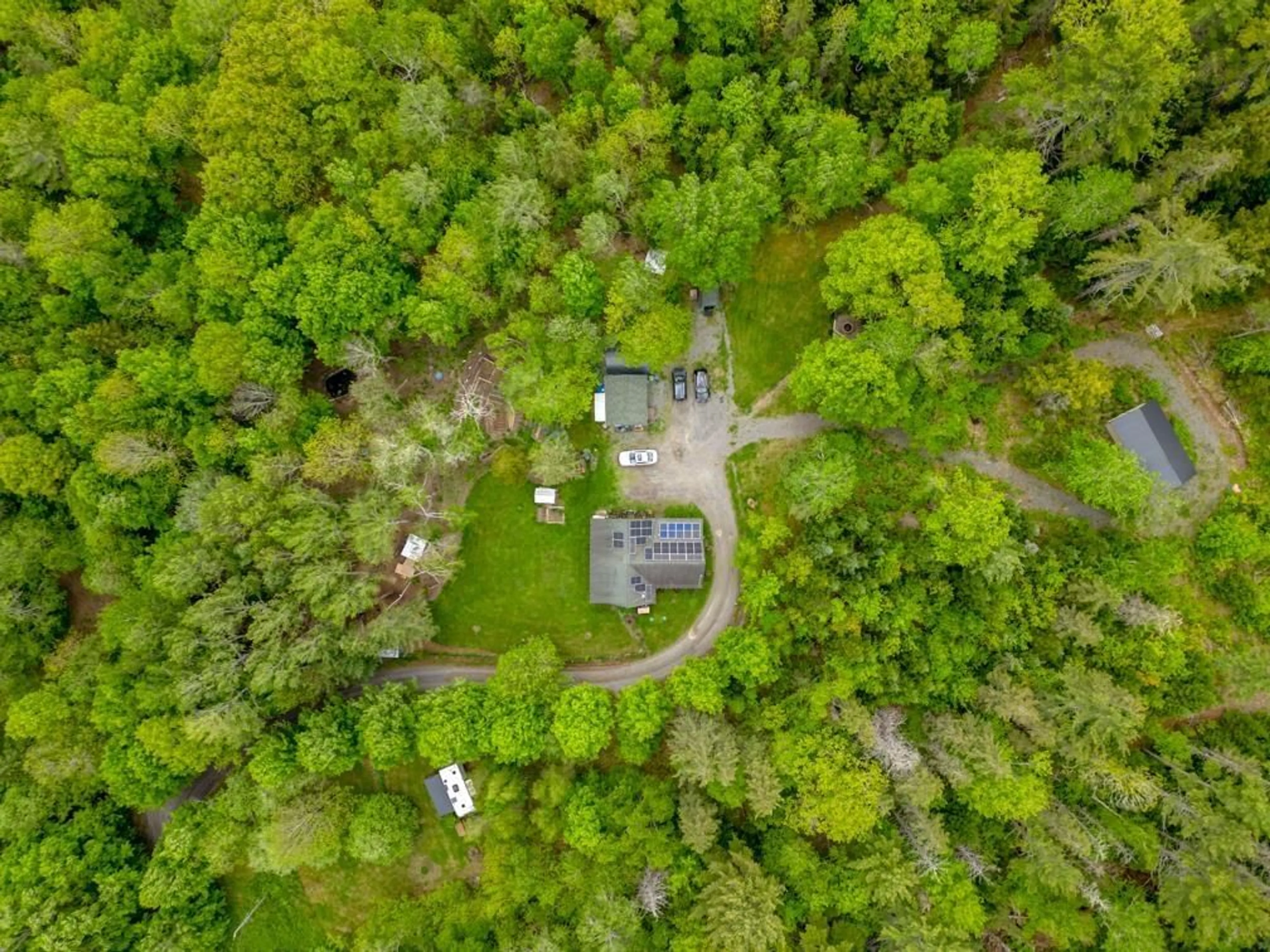 A pic from outside/outdoor area/front of a property/back of a property/a pic from drone, forest/trees view for 222 Williams Road, Ellershouse Nova Scotia B0N 1L0