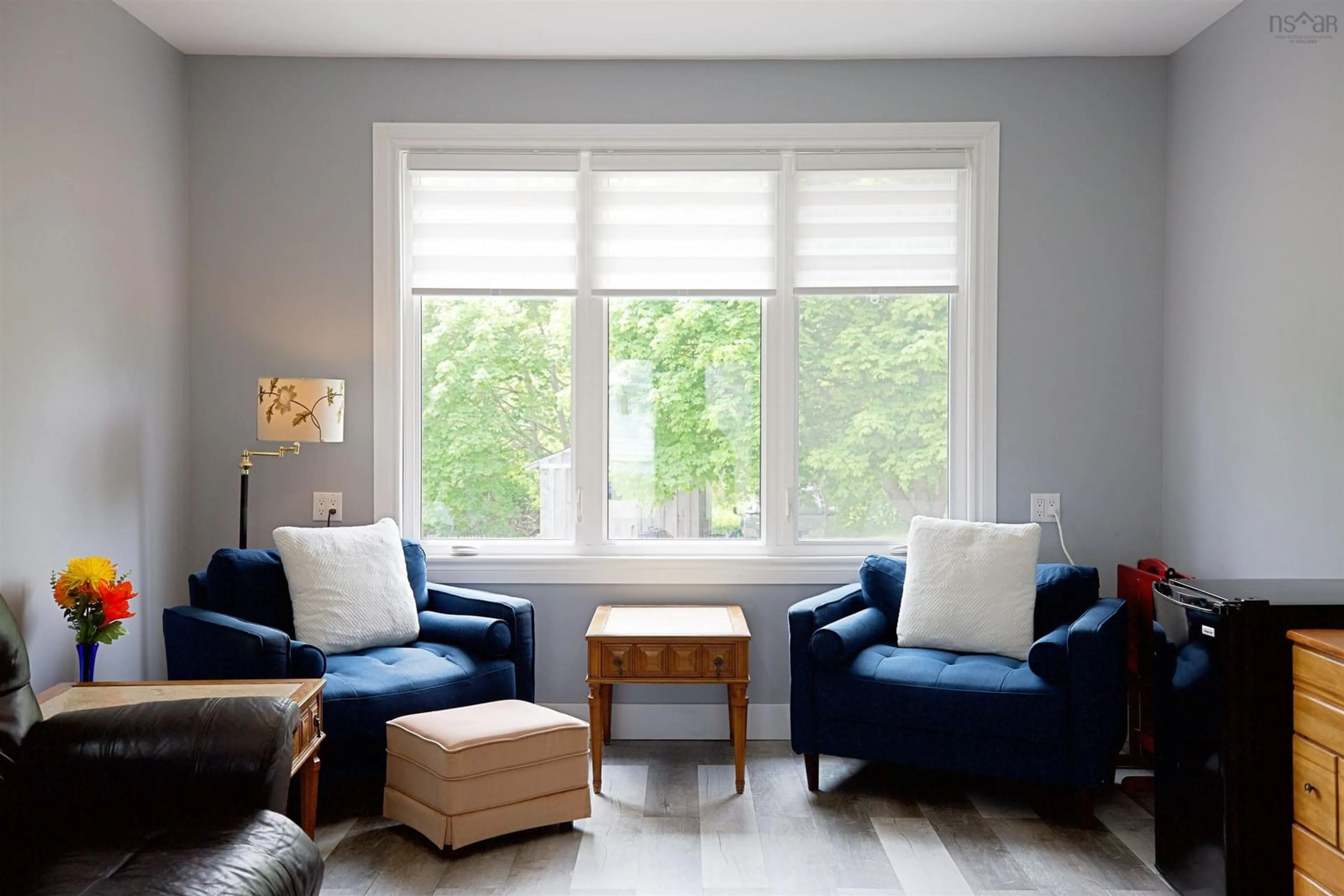 Living room with furniture, wood/laminate floor for 37 Millard Ave, Liverpool Nova Scotia B0T 1K0