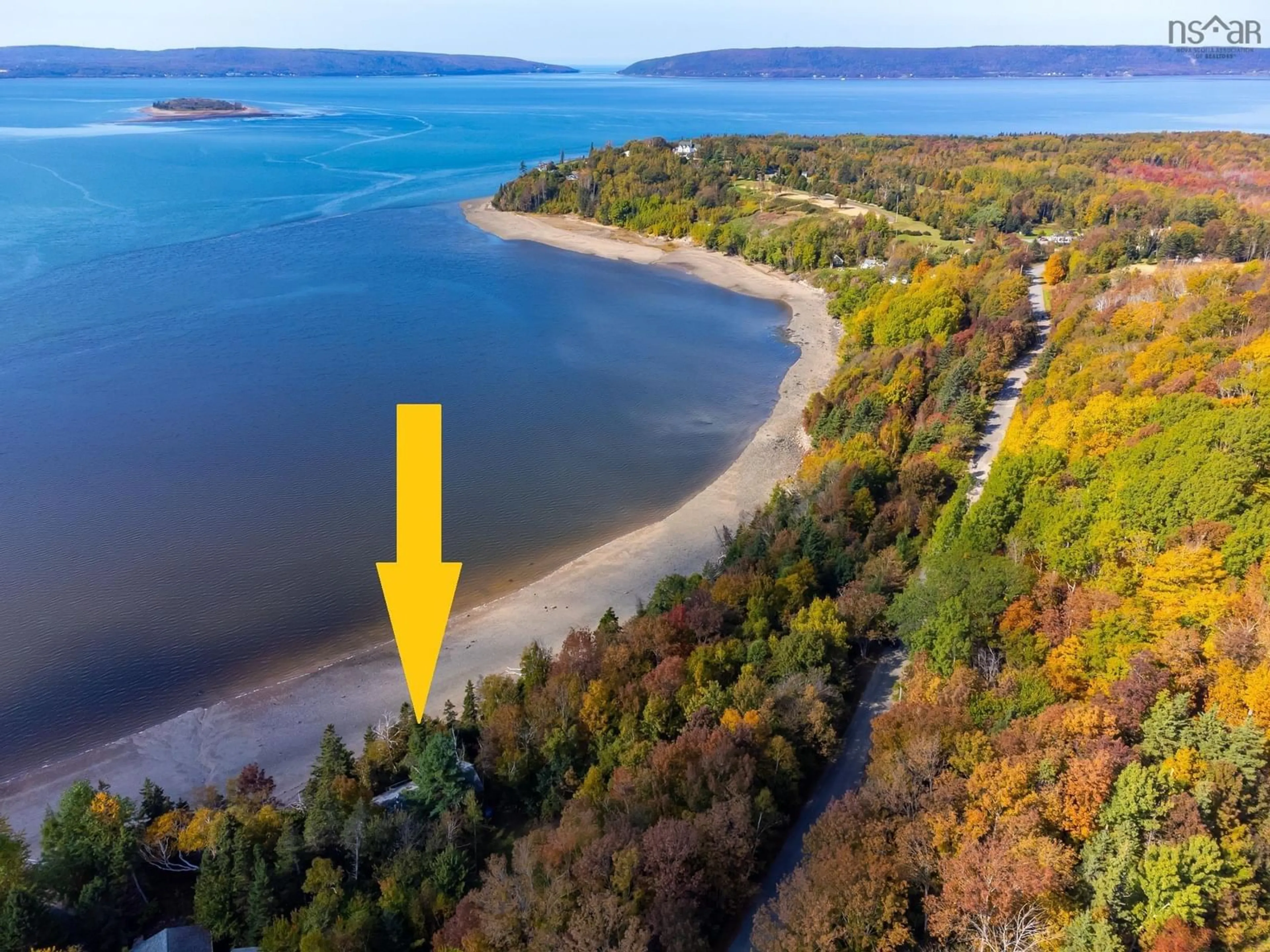 A pic from outside/outdoor area/front of a property/back of a property/a pic from drone, water/lake/river/ocean view for 222 Old Trunk 1, Deep Brook Nova Scotia B0S 1J0
