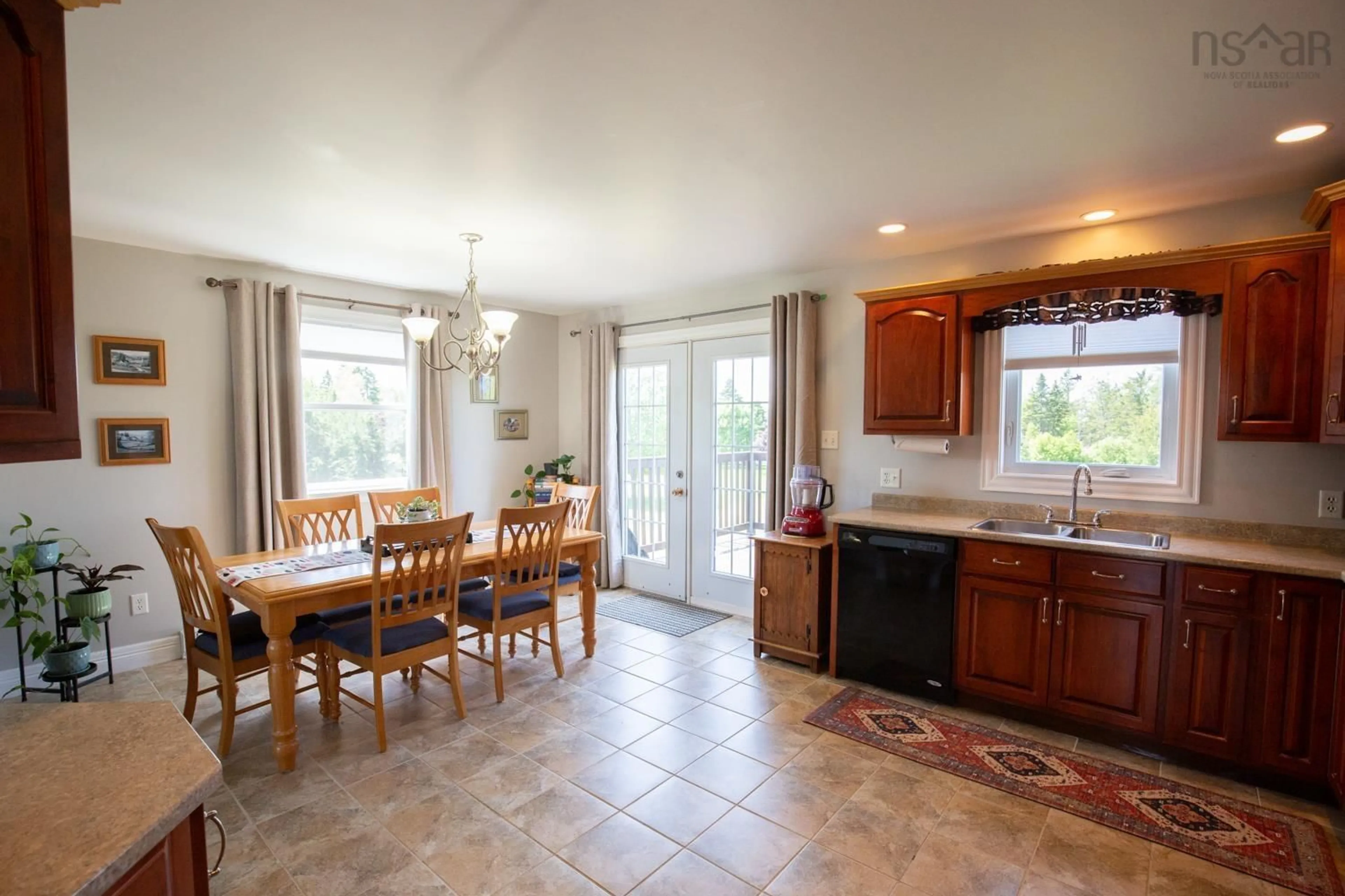 Open concept kitchen, ceramic/tile floor for 129 Village Line Ave, Bible Hill Nova Scotia B2N 0B9
