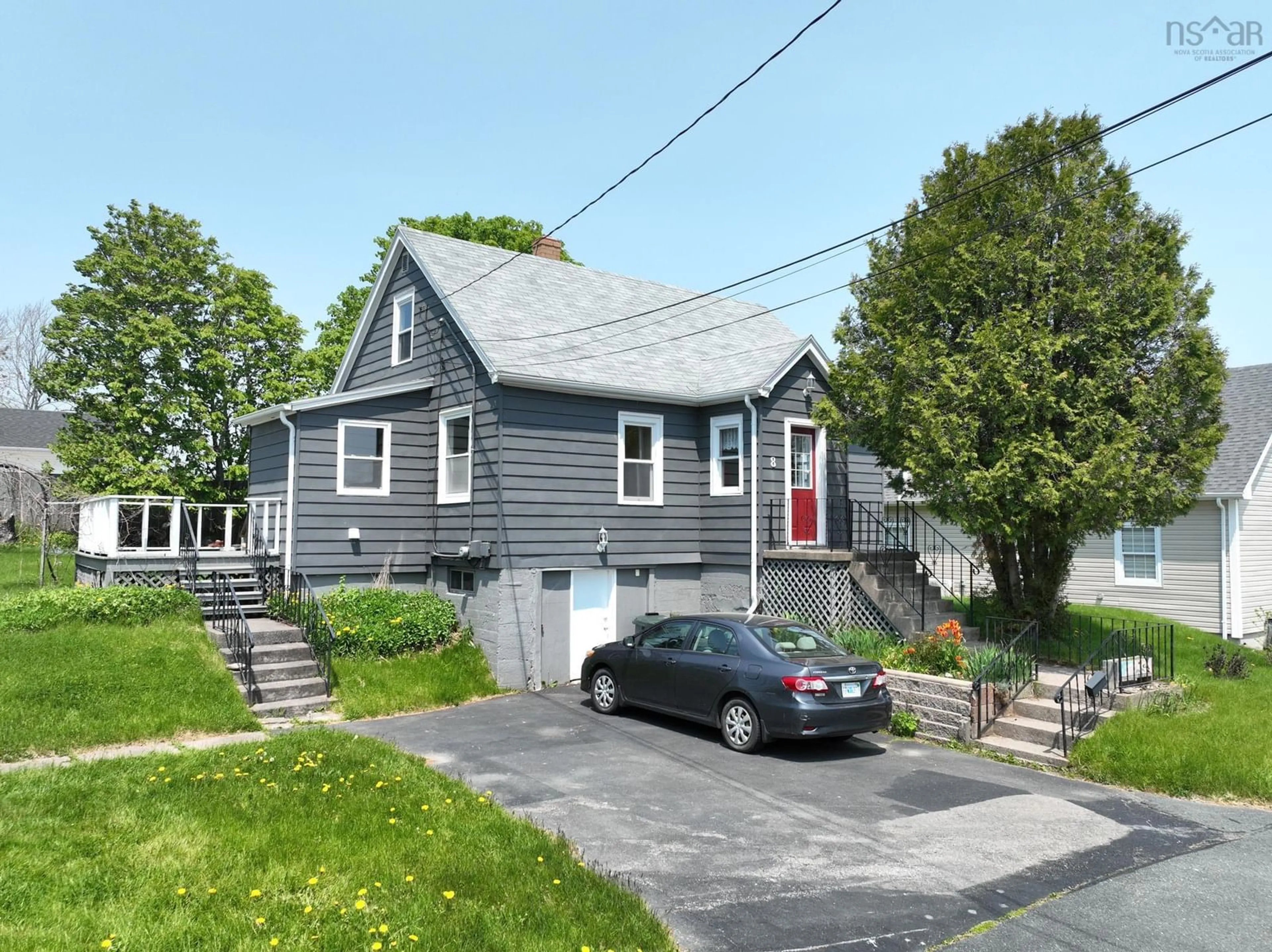 Home with vinyl exterior material, street for 8 Cloverdale Dr, Westmount Nova Scotia B1R 1H7