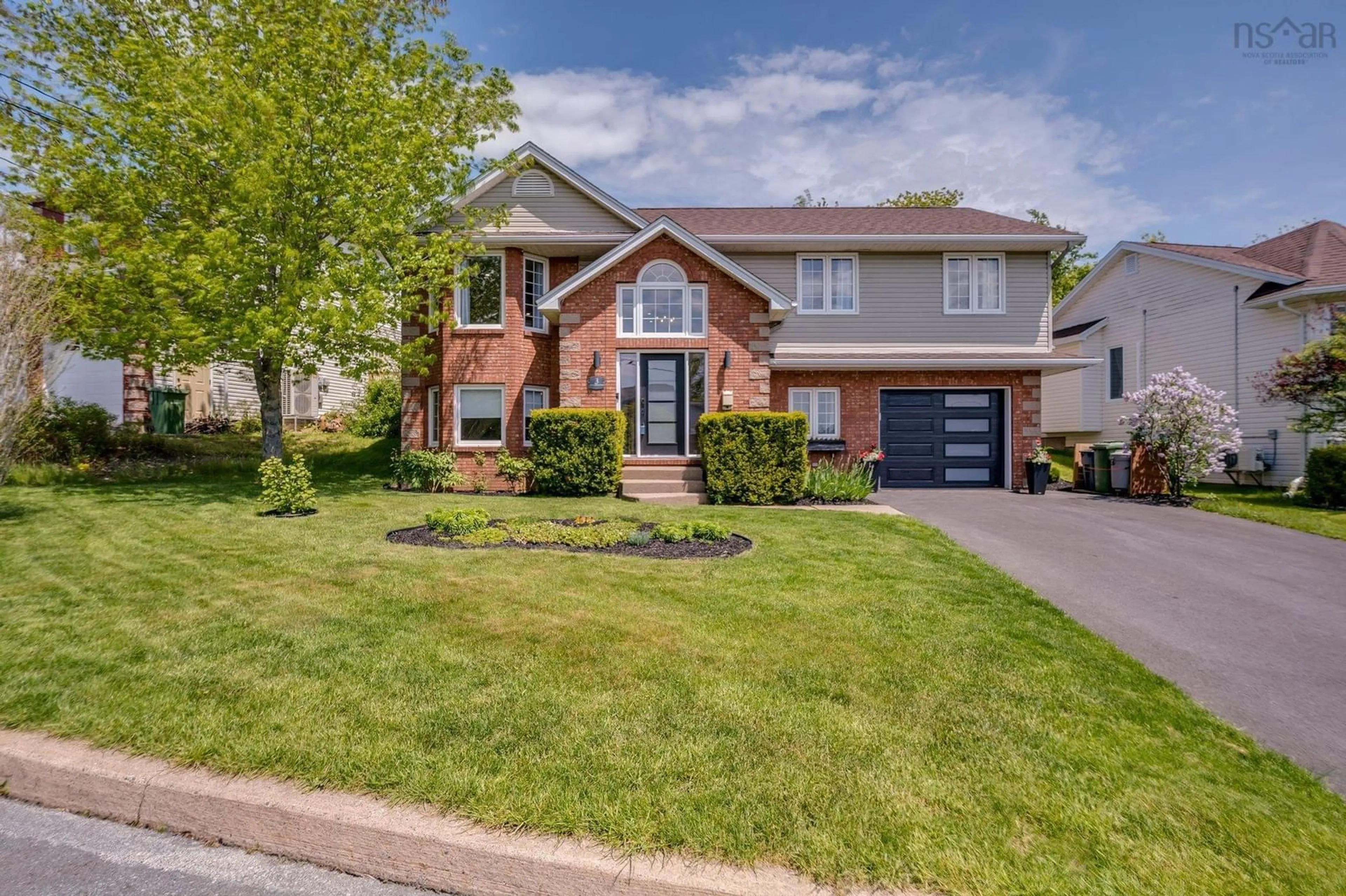 Home with brick exterior material, street for 3 Sprucewood Crt, Dartmouth Nova Scotia B2W 6E7