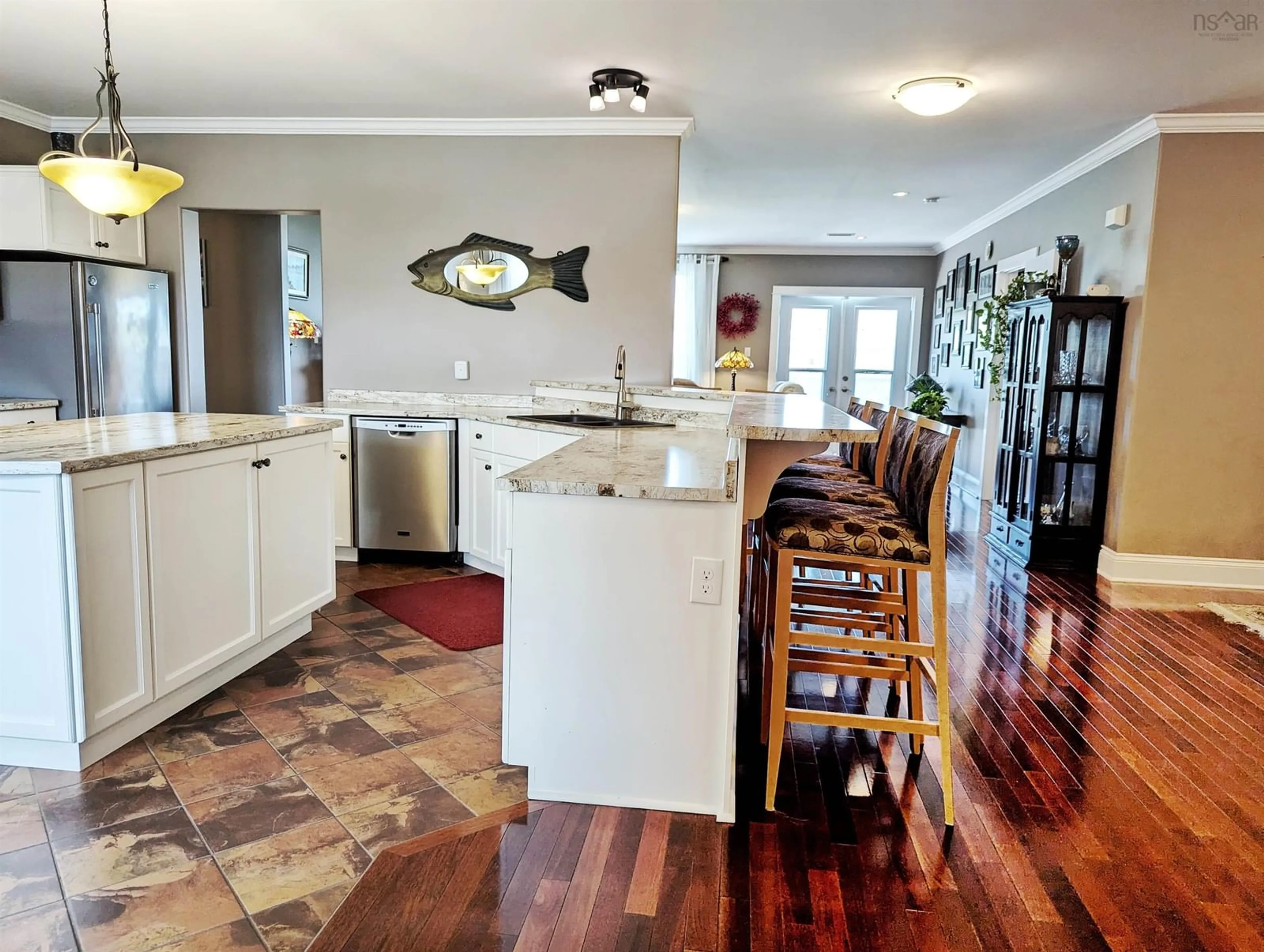 Open concept kitchen, ceramic/tile floor for 42 Bigelow St #302, Wolfville Nova Scotia B4P 0A4